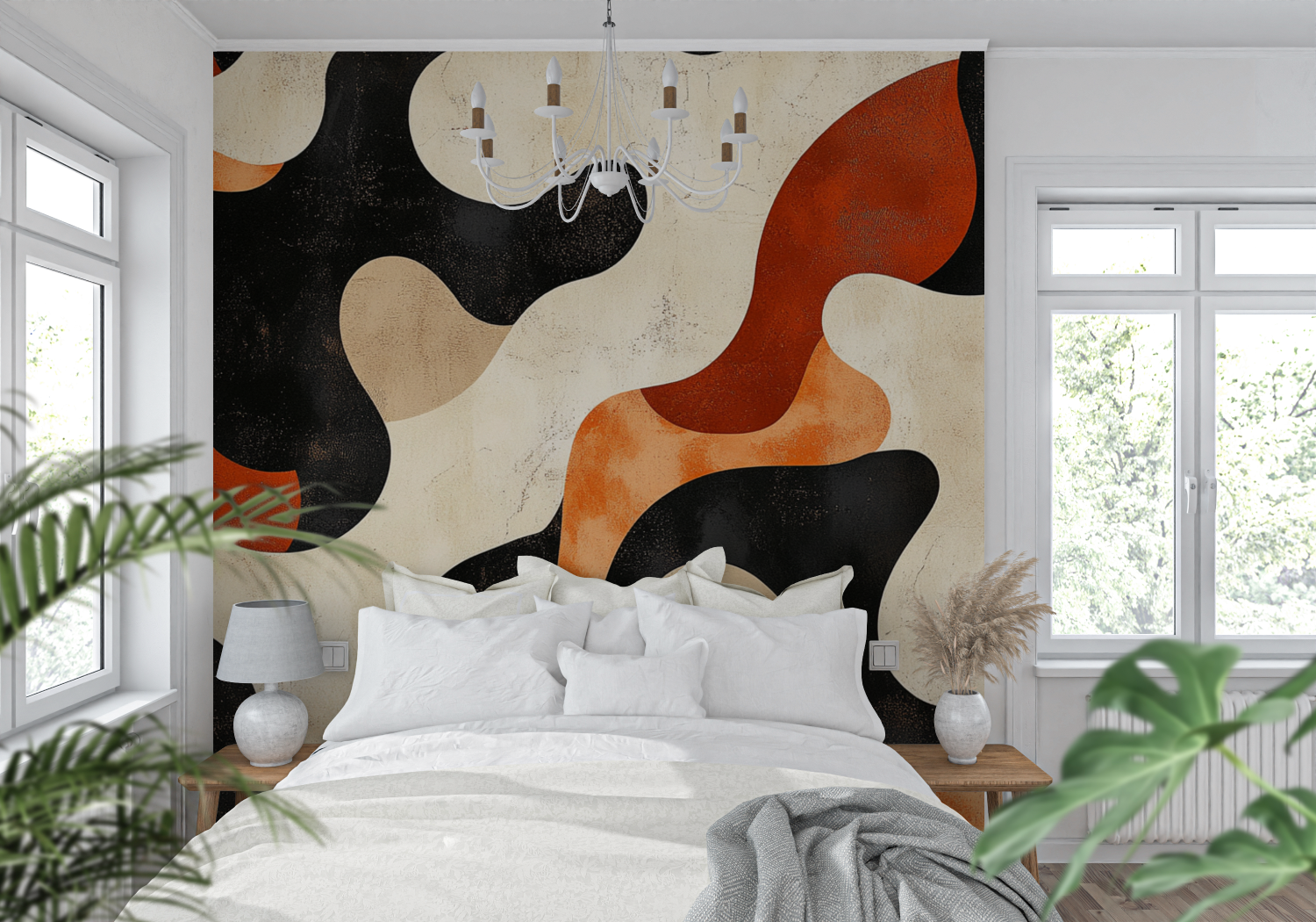 Papel de parede de Terracotta Abstract Bubble | Murais Papel de parede