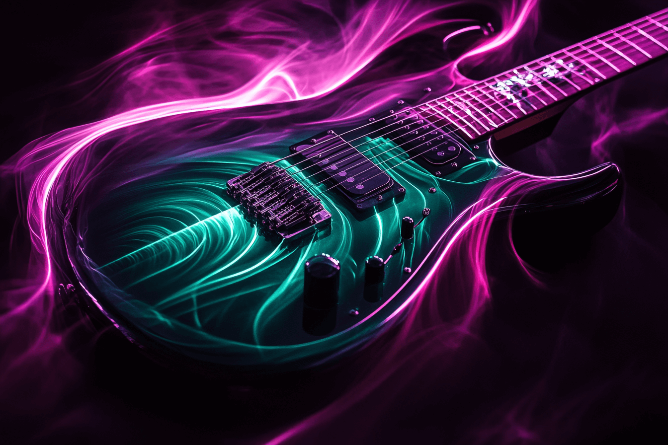 Emerald Guitar Wallpaper | Murals Wallpaper