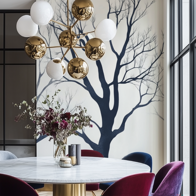 Grafische Baumtapete | Wandbildtapete