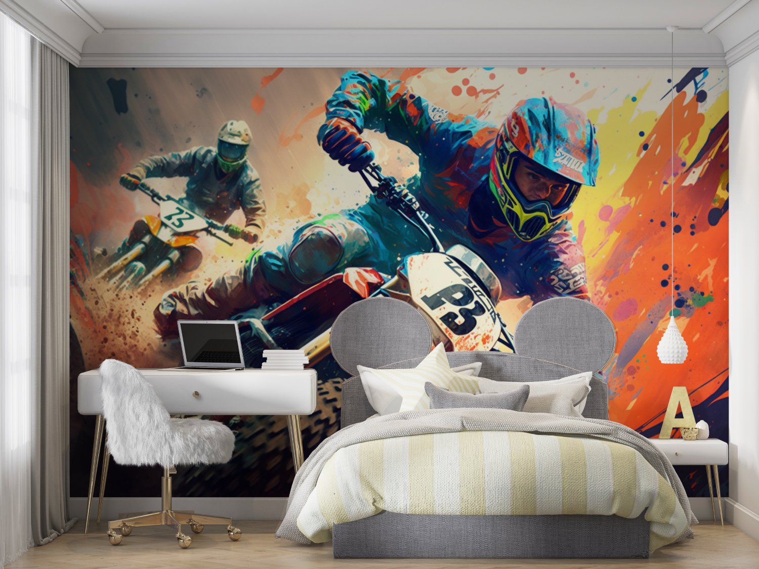Graffiti Motocross Wall Mural Wallpaper | Murals Wallpaper