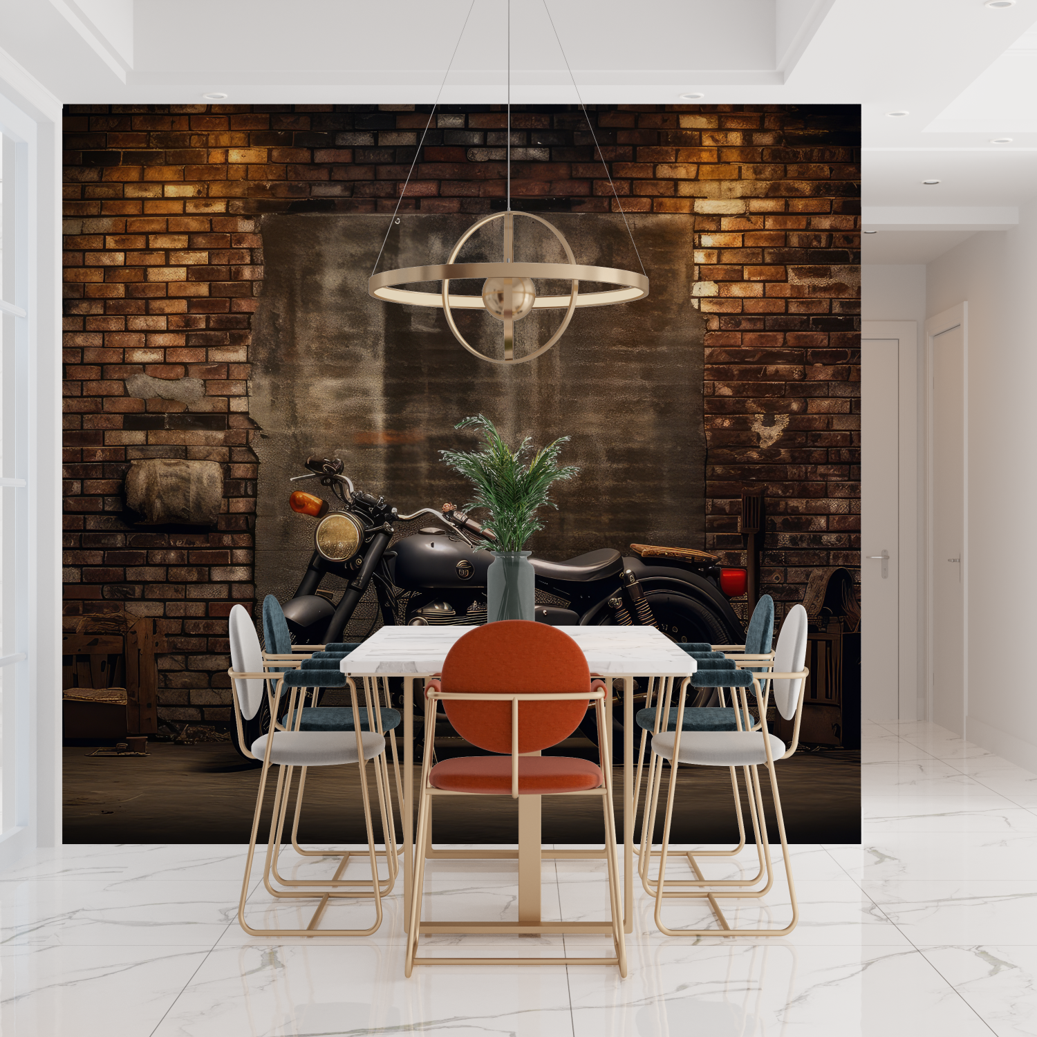 Industrial Motorcycle Mural Wallpaper | Murals Wallpaper
