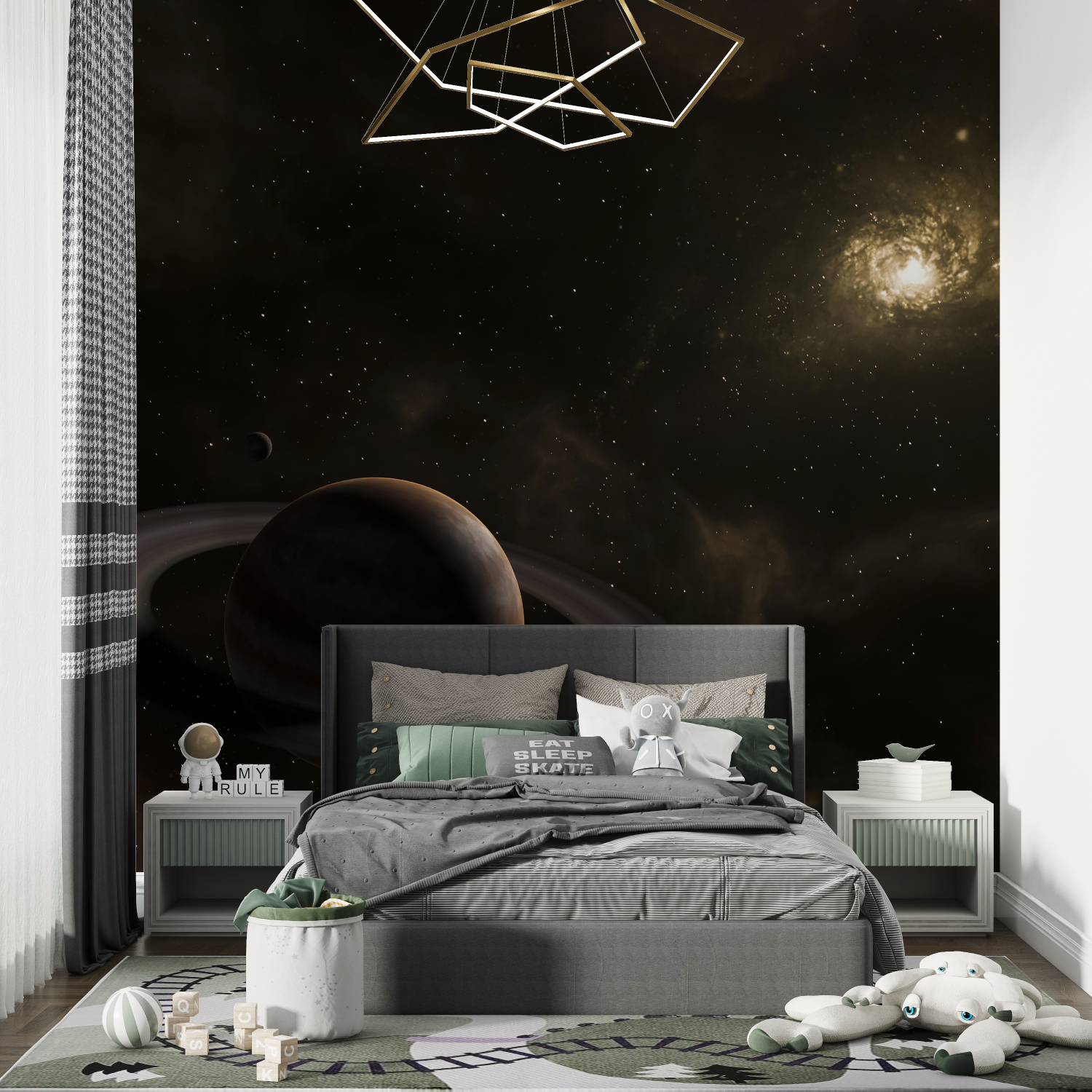 Moon Saturn Space Wallpaper | Murals Wallpaper