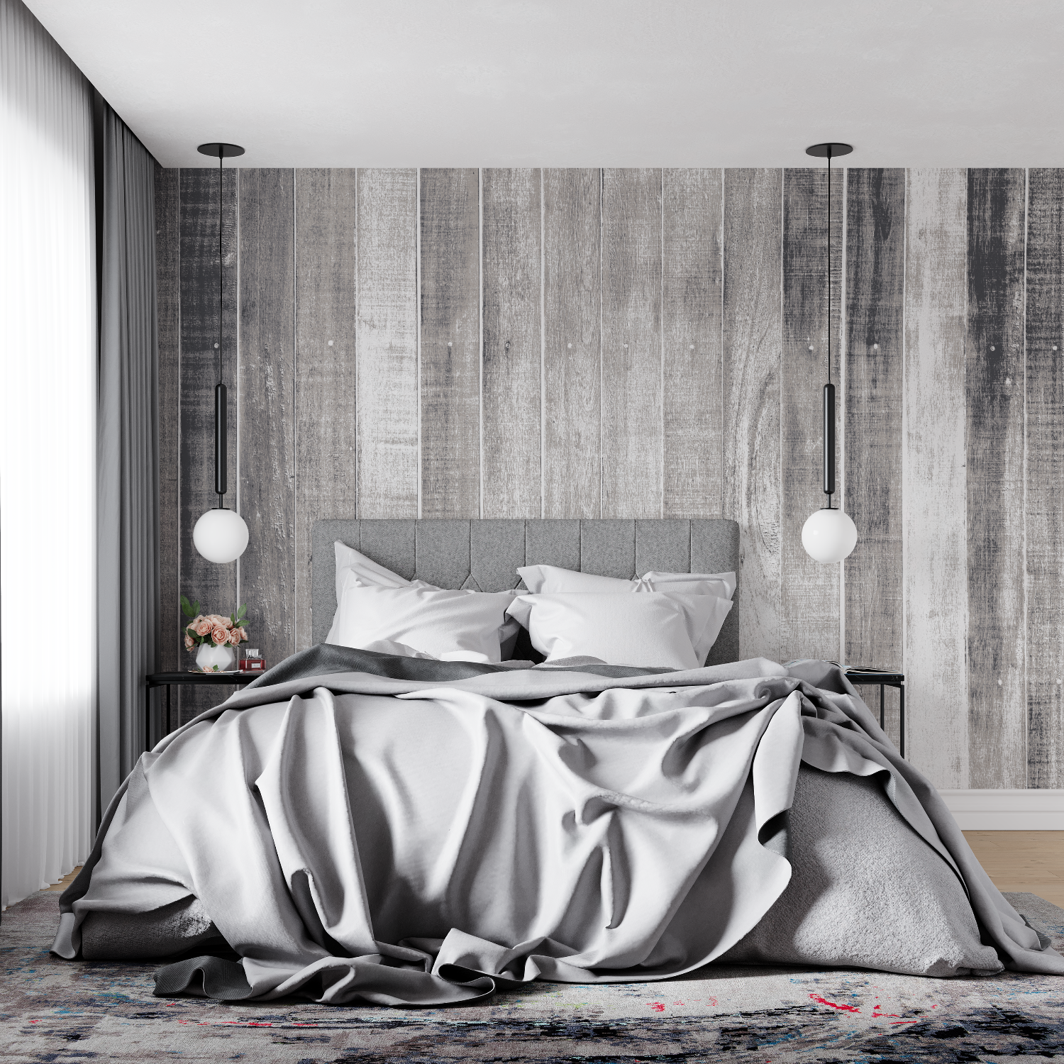 Graue Holztapete | Wandbilder Tapete