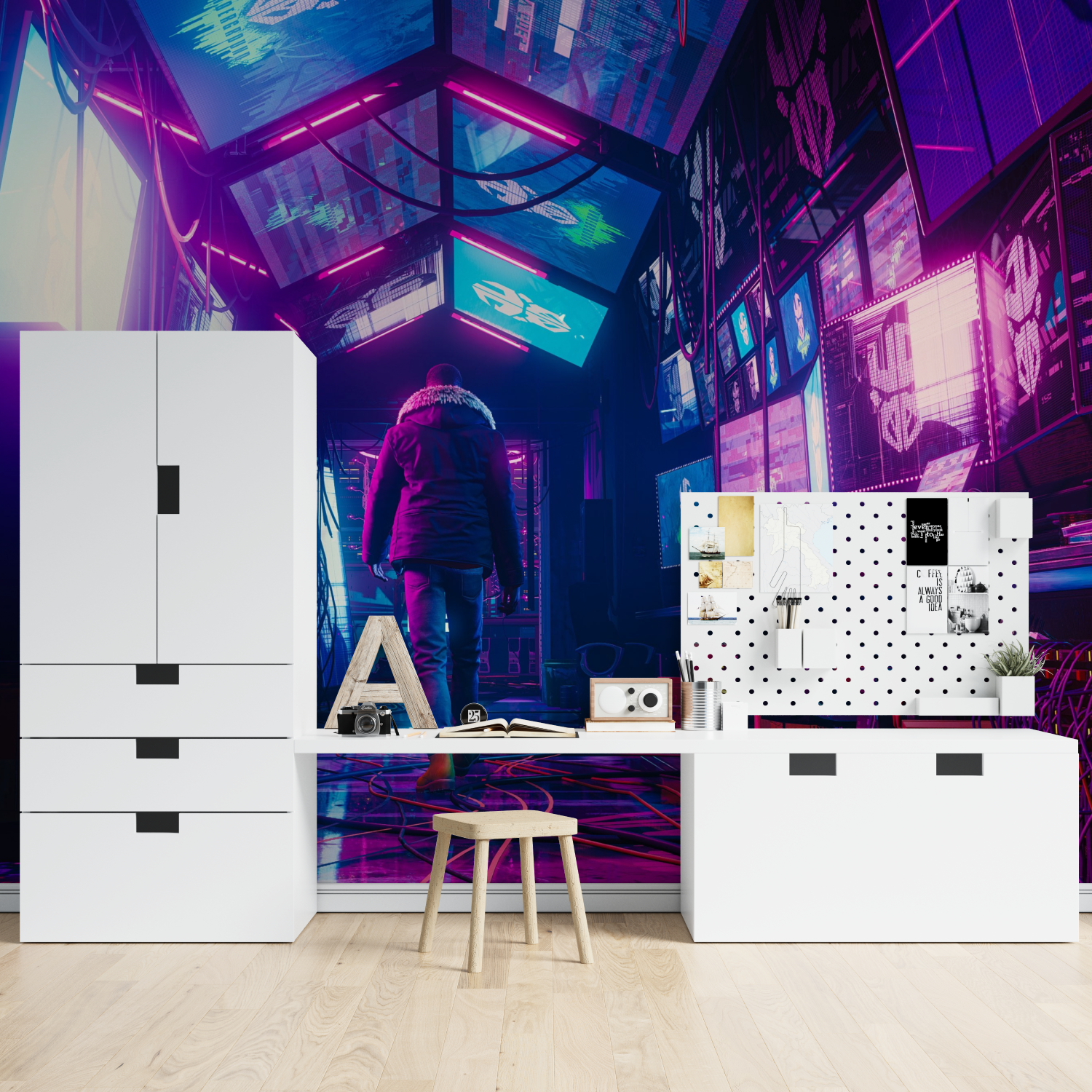 Miles Morales Neon Tapete | Wandbilder Tapete