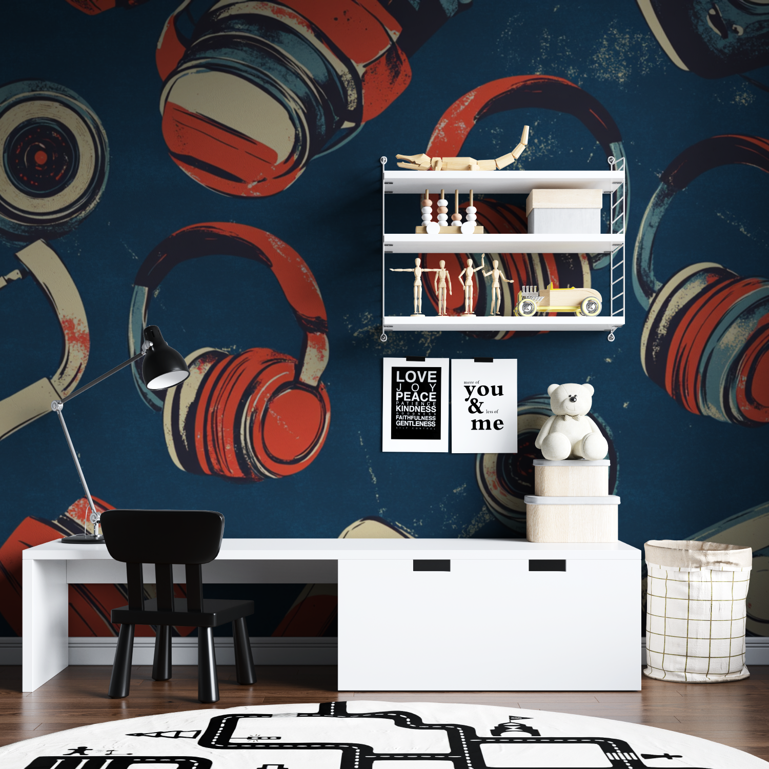 Retro Gaming Headset Wallpaper | Murals Wallpaper