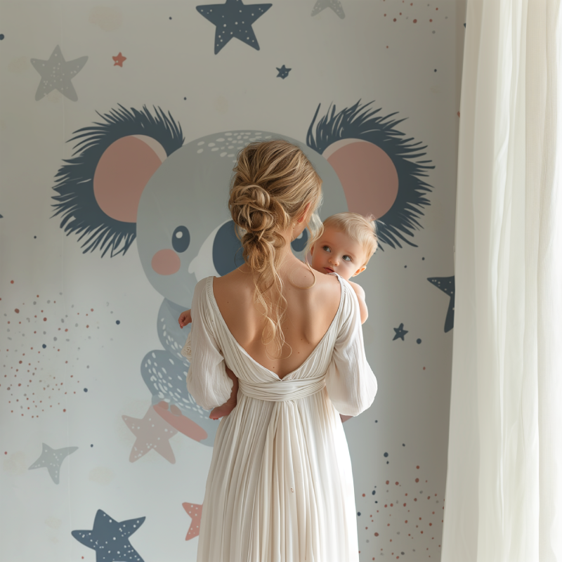 Koala Wallpaper Giving a Hug to a Star | Murals Wallpaper