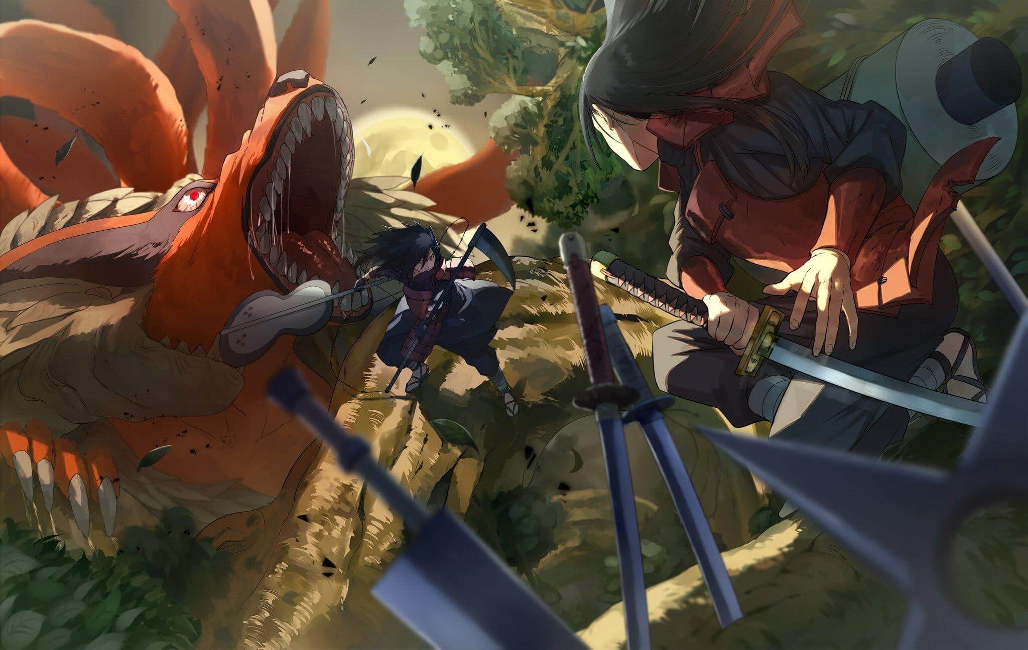 Naruto Kyuubi Battle Wallpaper | Murals Wallpaper