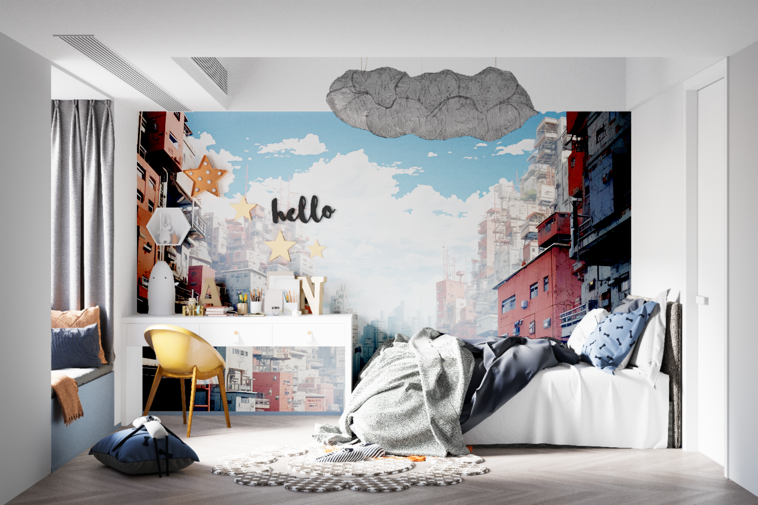 Futuristic City Teen Wallpaper | Murals Wallpaper