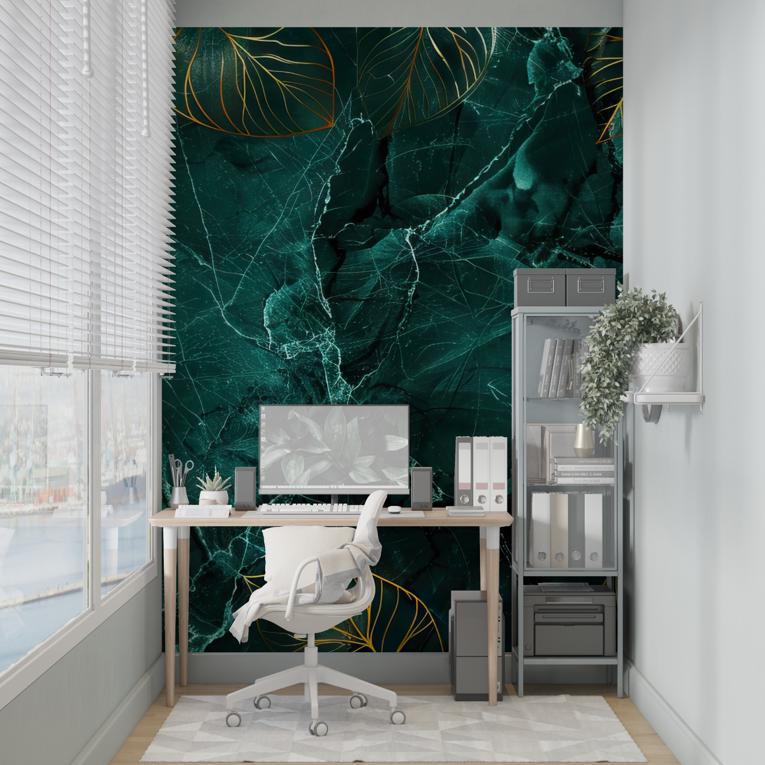 Dunkelgrüne Tapete | Wandbildtapete