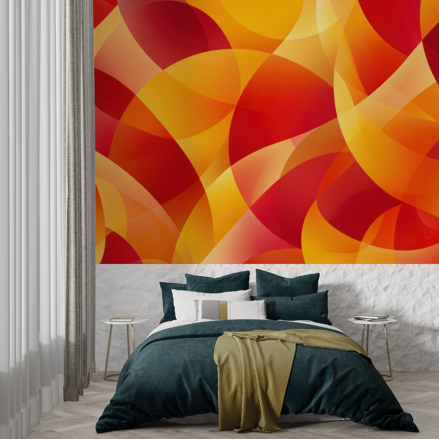 Orange Red Circle Wallpaper | Murals Wallpaper