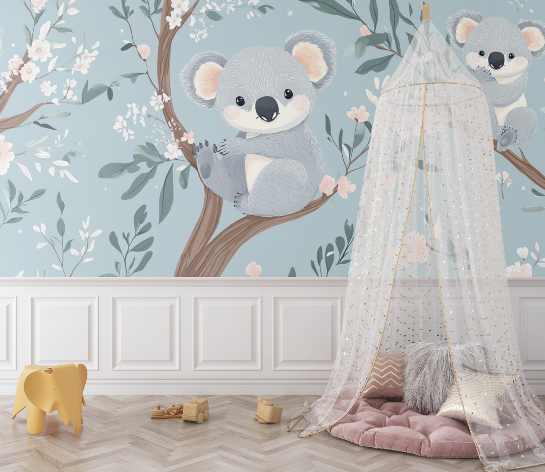 Koala and Starry Pacifier Wallpaper | Murals Wallpaper