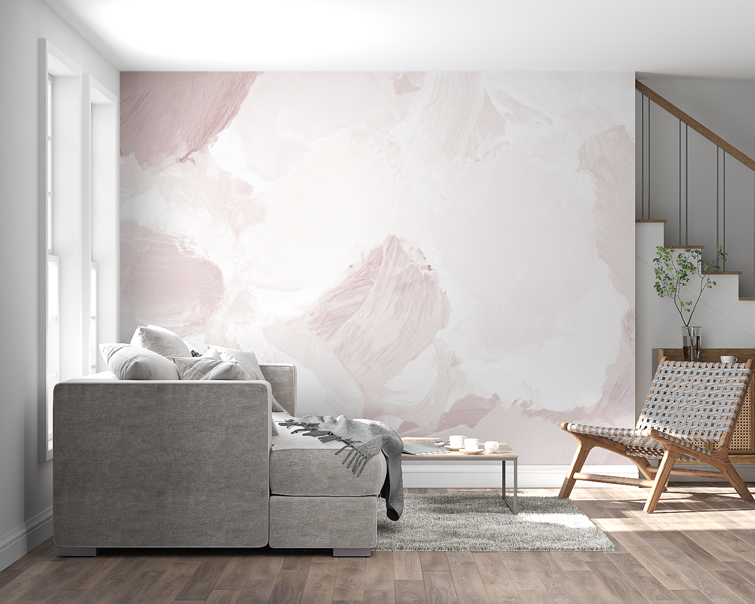 Powder Pink Watercolor Wallpaper | Murals Wallpaper