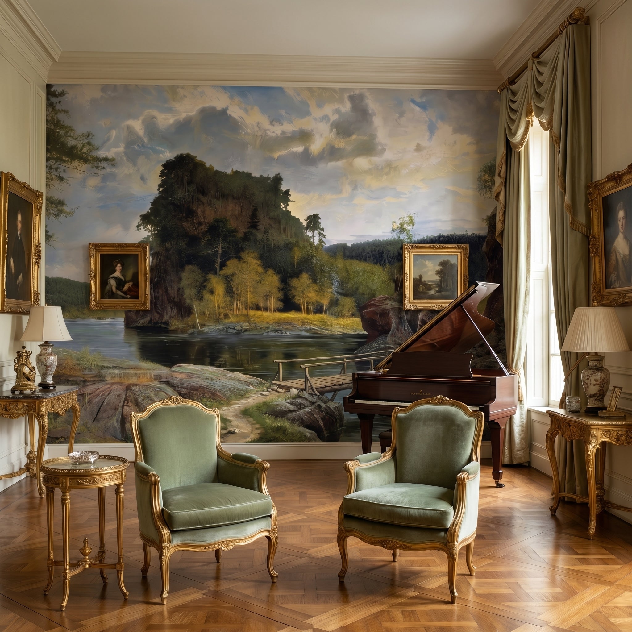 Panoramic Grand Parlor Verdure Landscape Wall Mural
