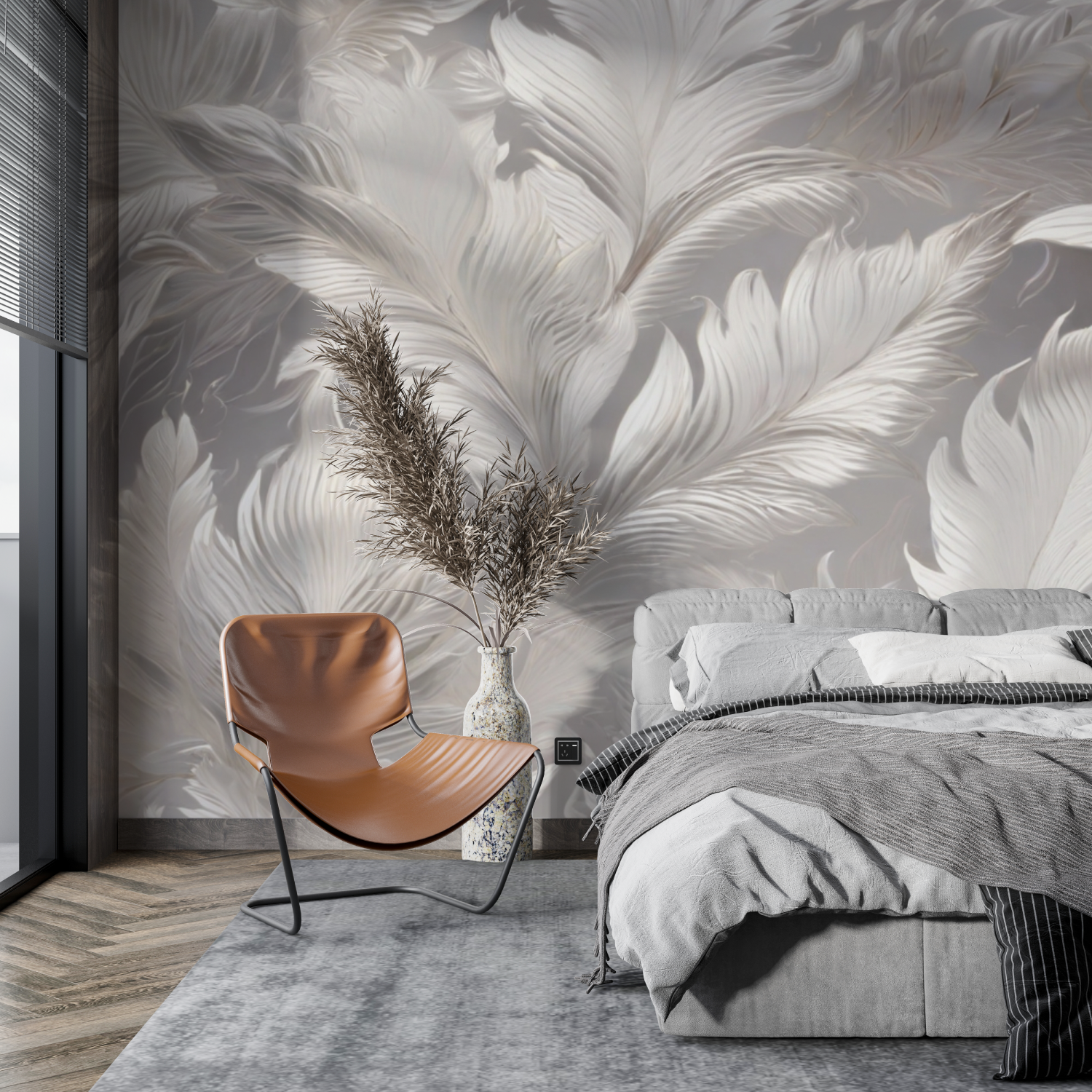 Gray Adult Bedroom Wallpaper | Murals Wallpaper