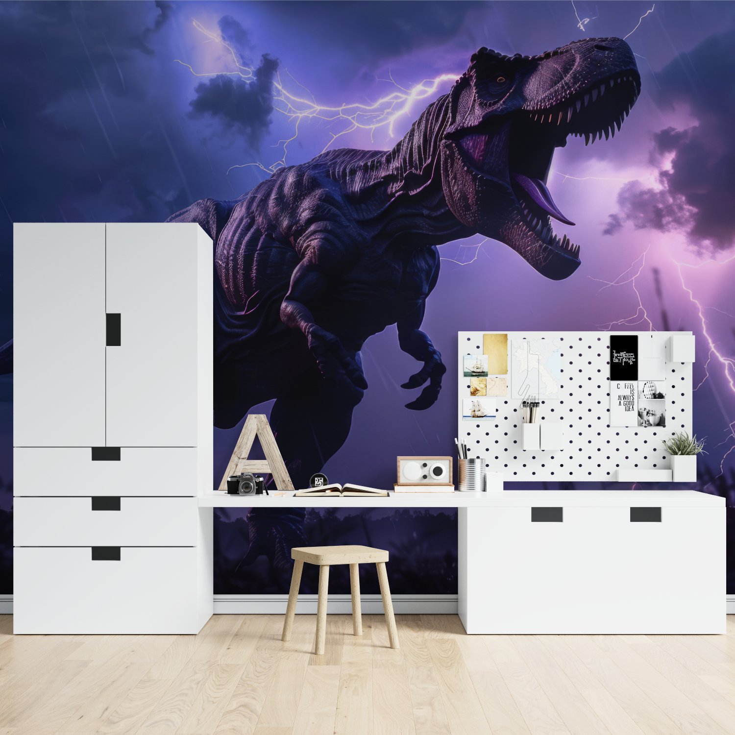 Lila Dinosaurier Tapete | Wandbilder Tapete