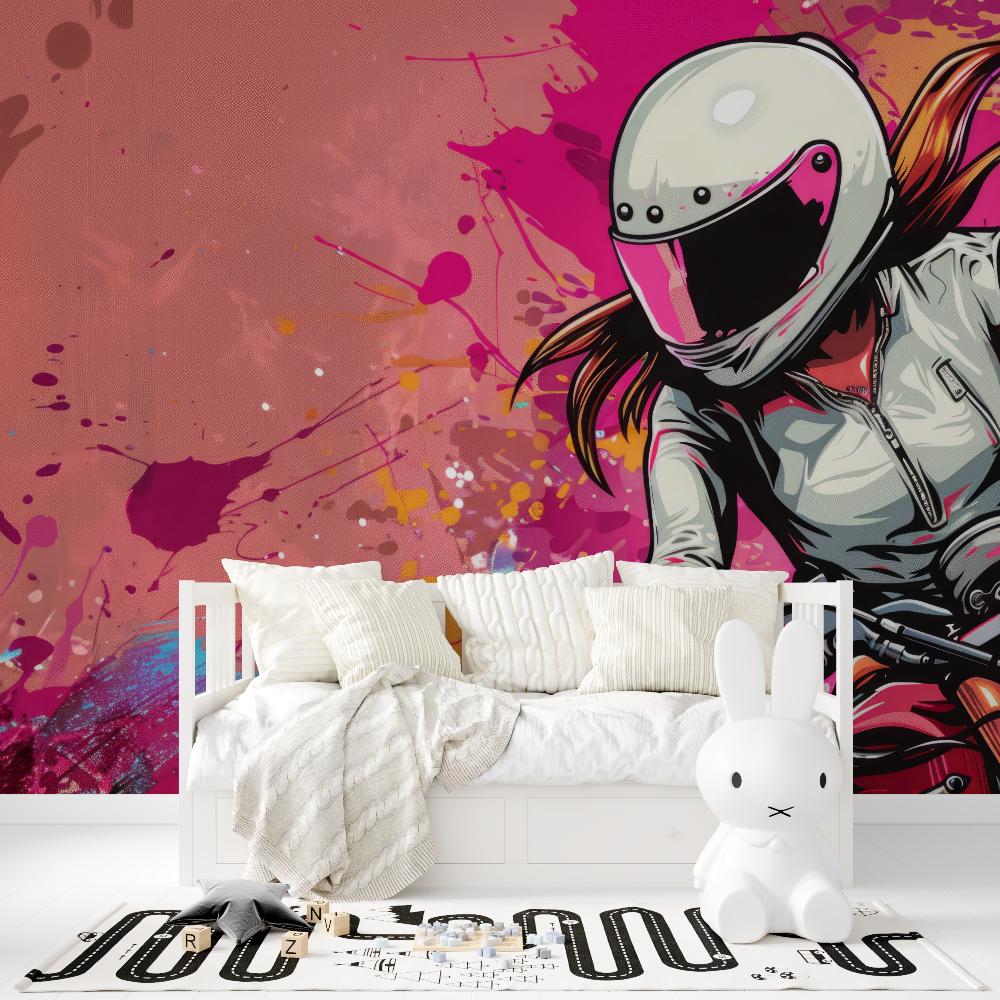 Girl Motorcycle Wallpaper | Murals Wallpaper