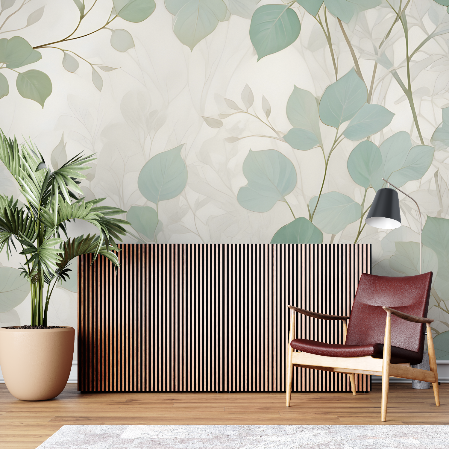 Aqua Green Wallpaper for Living Room | Murals Wallpaper