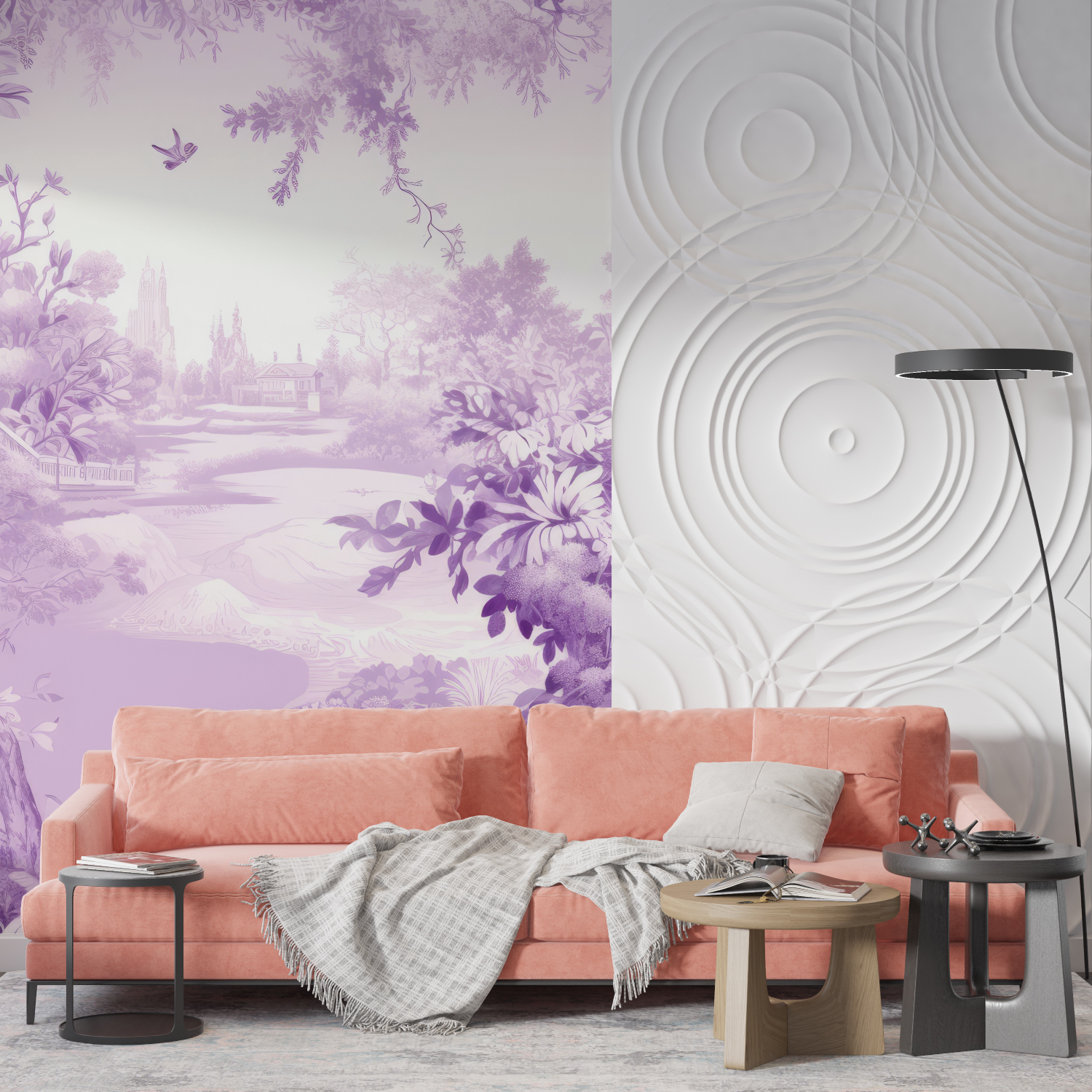 White and Purple Wallpaper | Murals Wallpaper