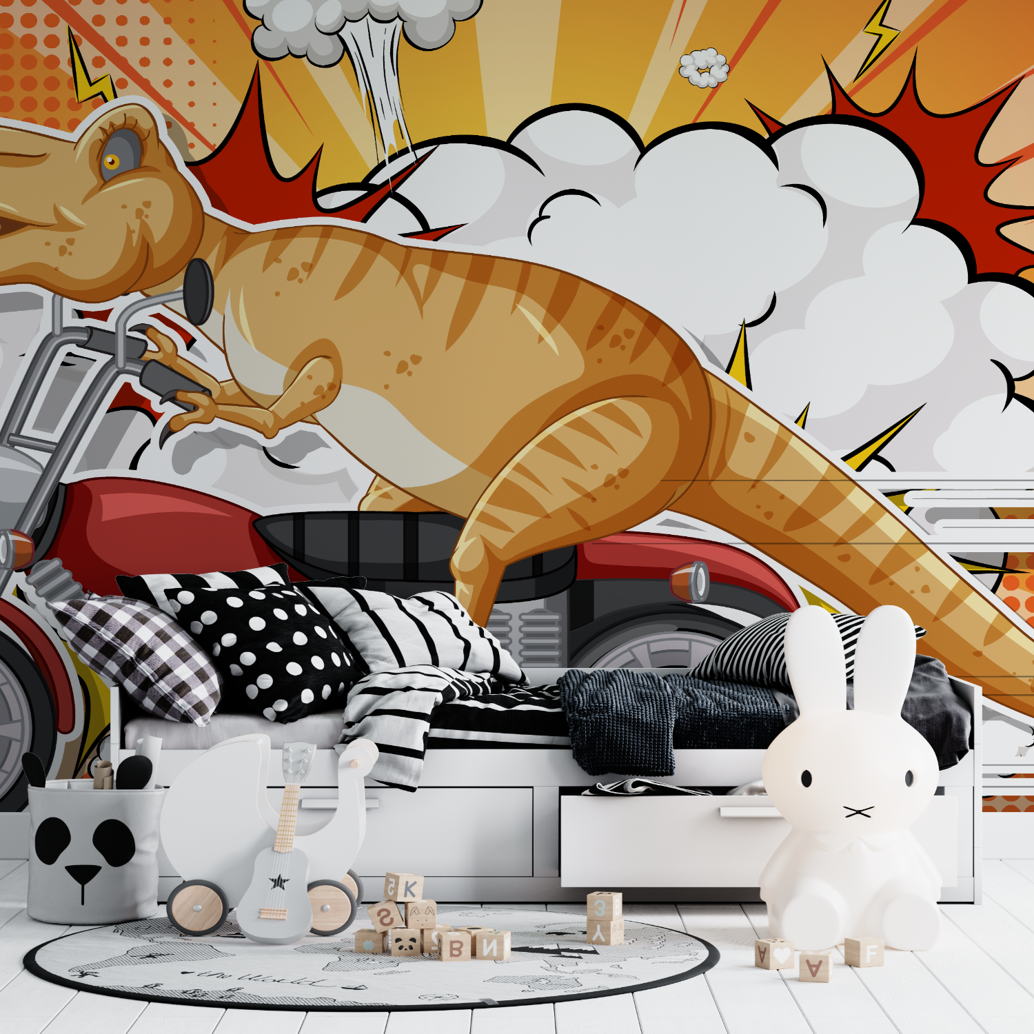 Dinosaur Motorcycle Wallpaper | Murals Wallpaper