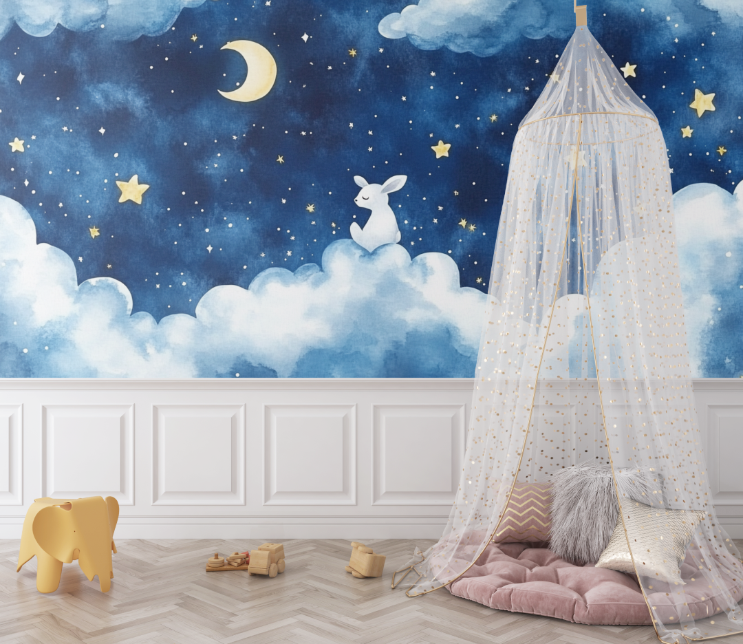 Baby Blaues Sternenhimmel-Wandbild | Murals Wallpaper
