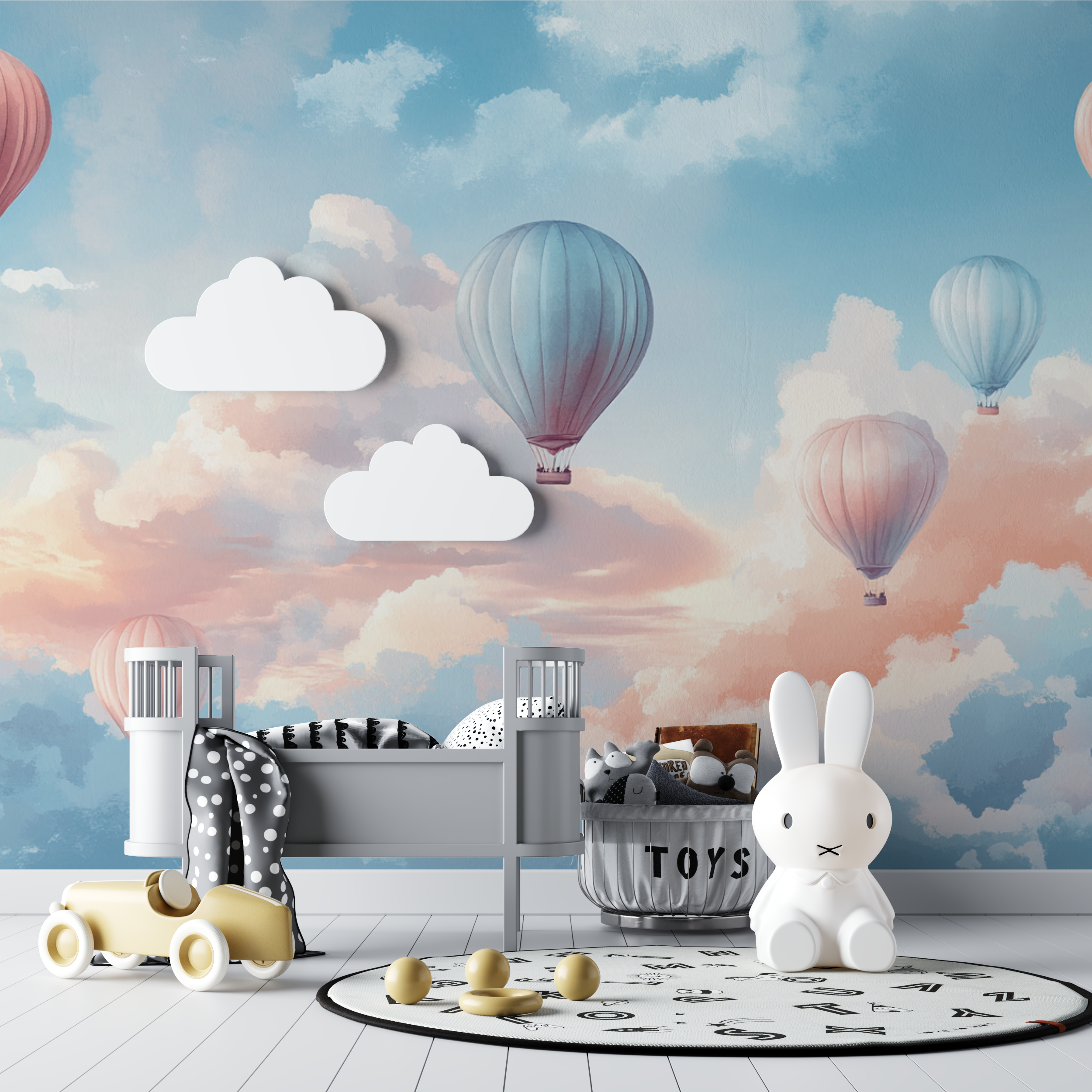 Hot Air Balloon and Twilight Sky Wallpaper | Murals Wallpaper
