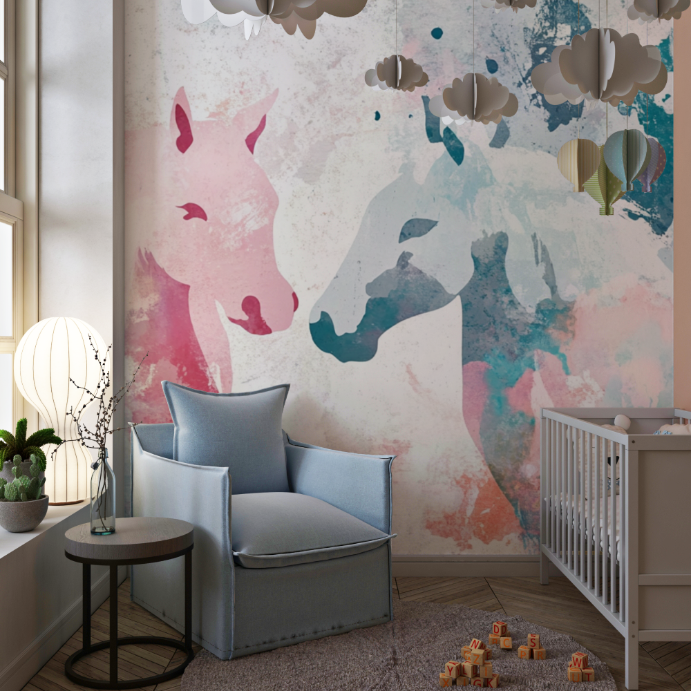 Unicorn Girl Wallpaper 3D Animation | Murals Wallpaper