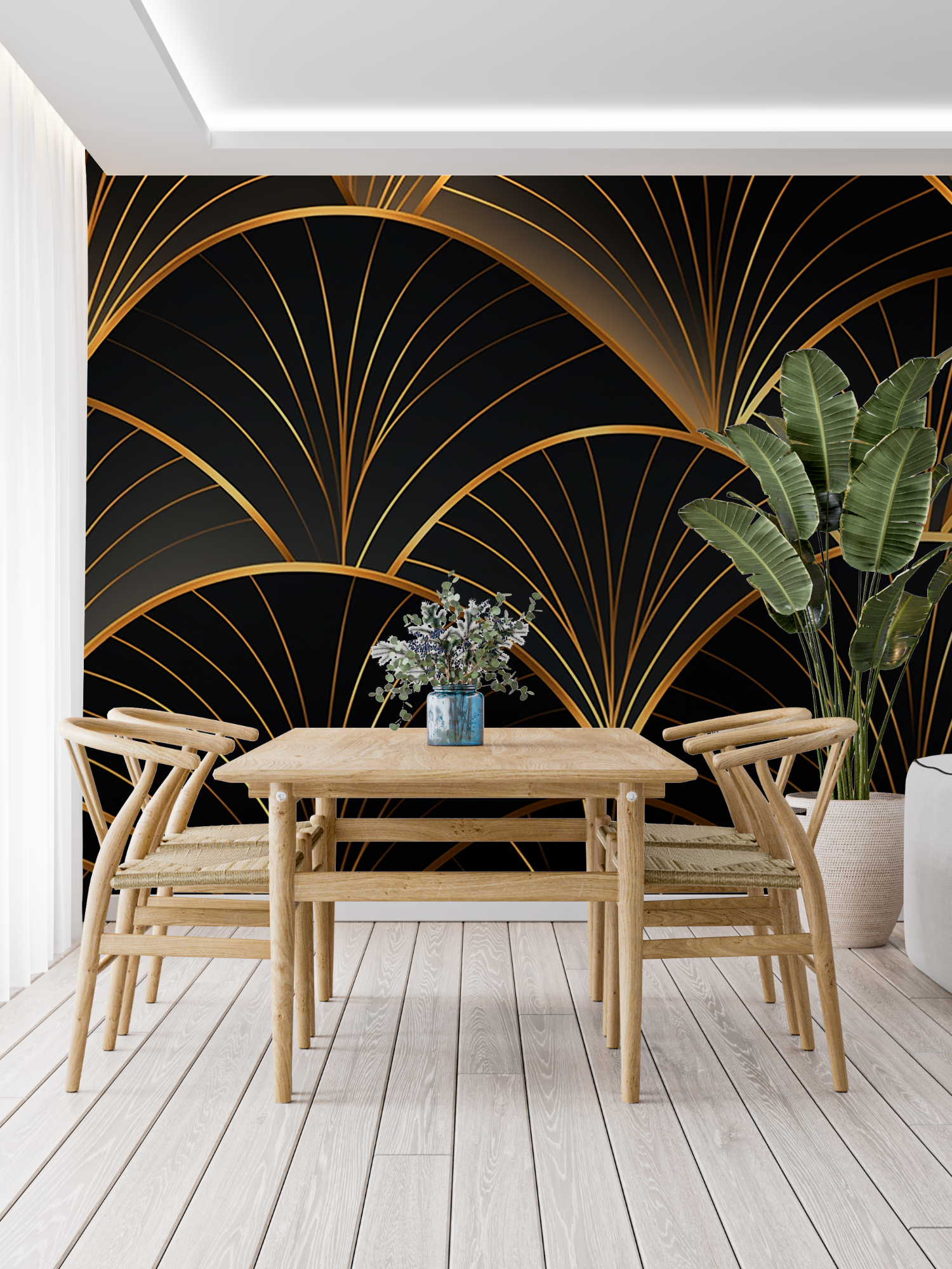 Elegant Black and Gold Art Deco Wallpaper | Murals Wallpaper