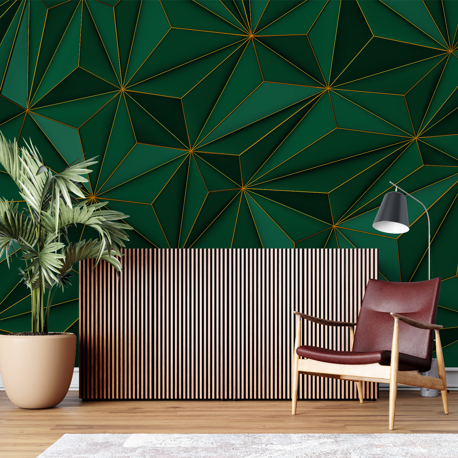 Geometric Green Wallpaper | Murals Wallpaper