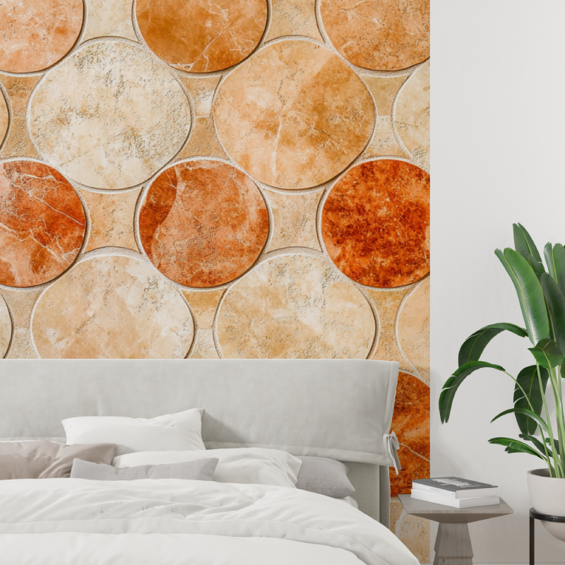 Papel de parede com efeito de mosaico de terracota | Murais Papel de parede