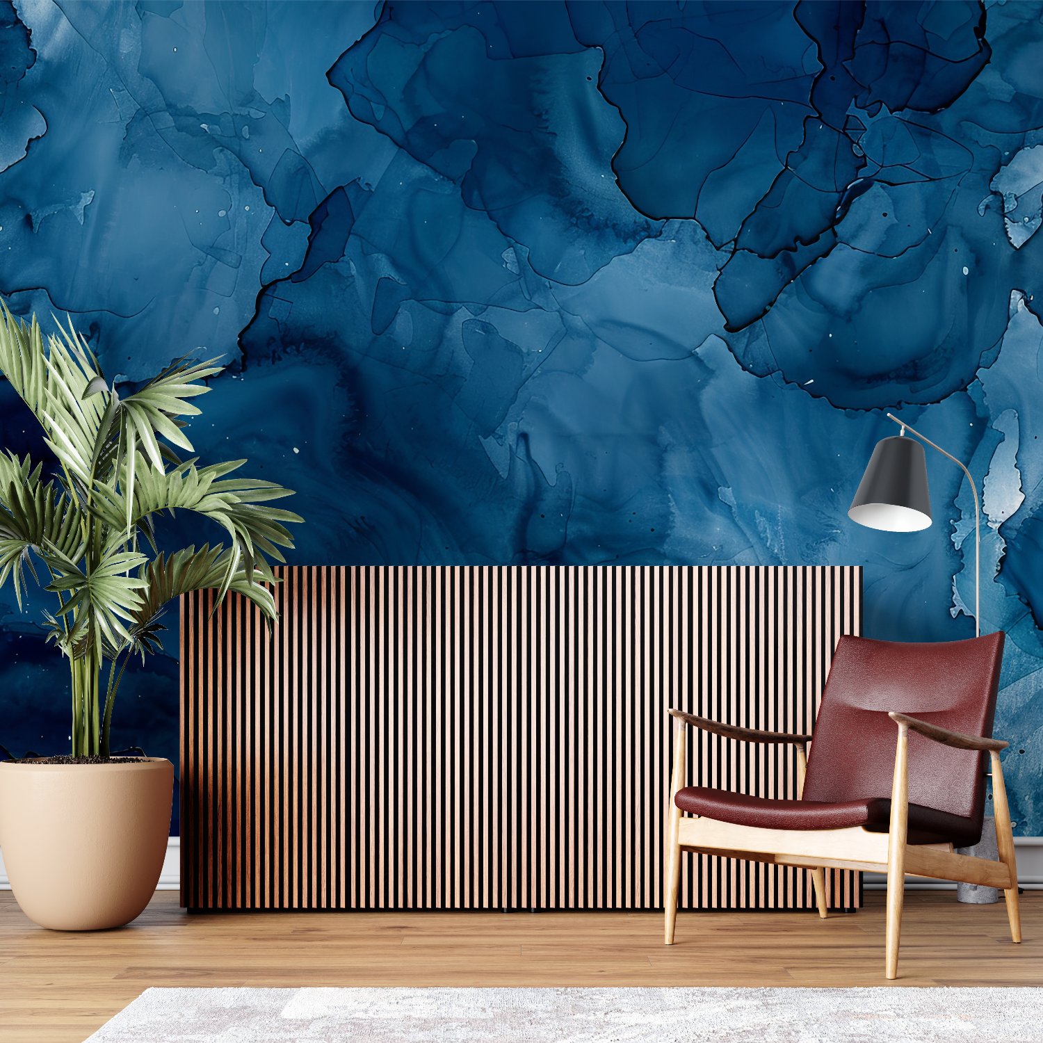 Marineblaue Tapete | Wandtapete