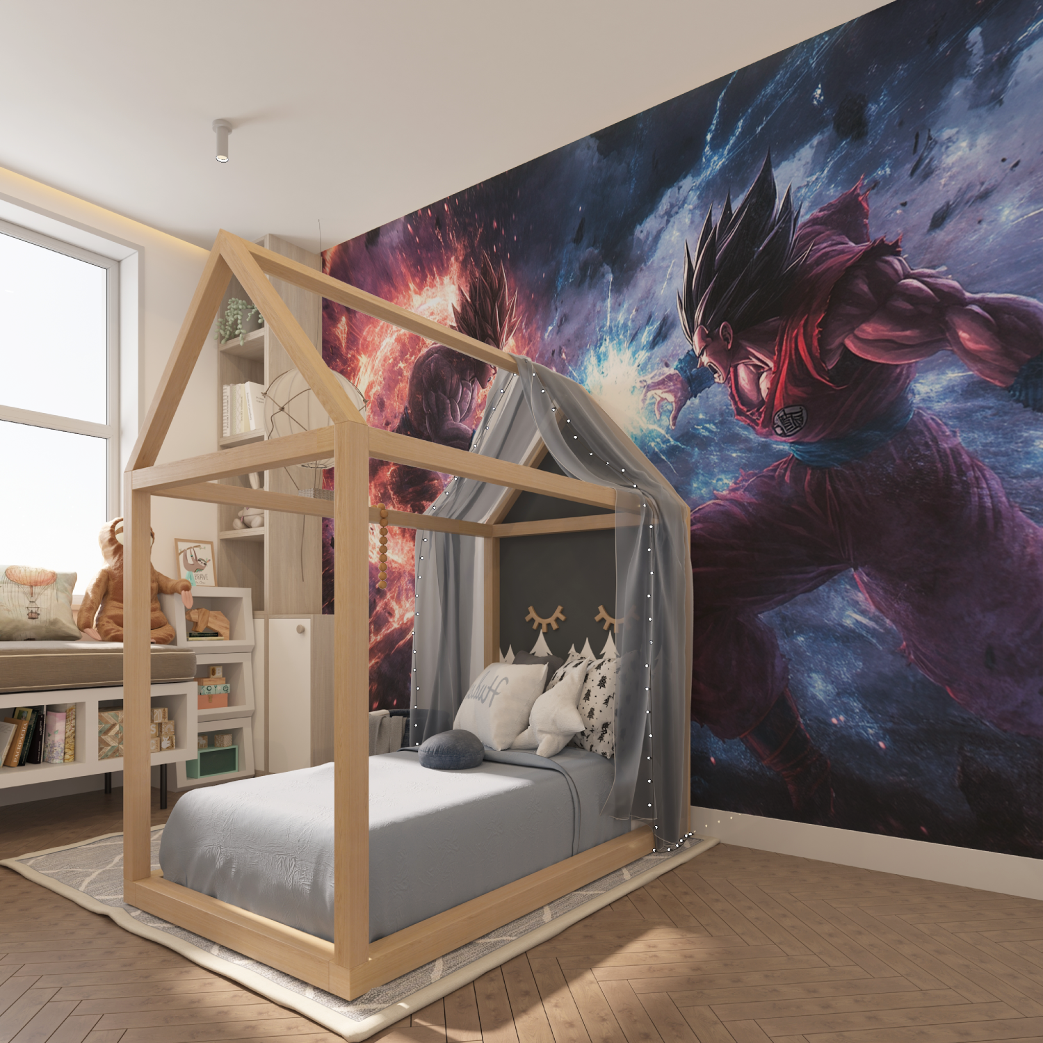 Tapeten Dbz Manga – Zimmer mit Garçon-Beleuchtung