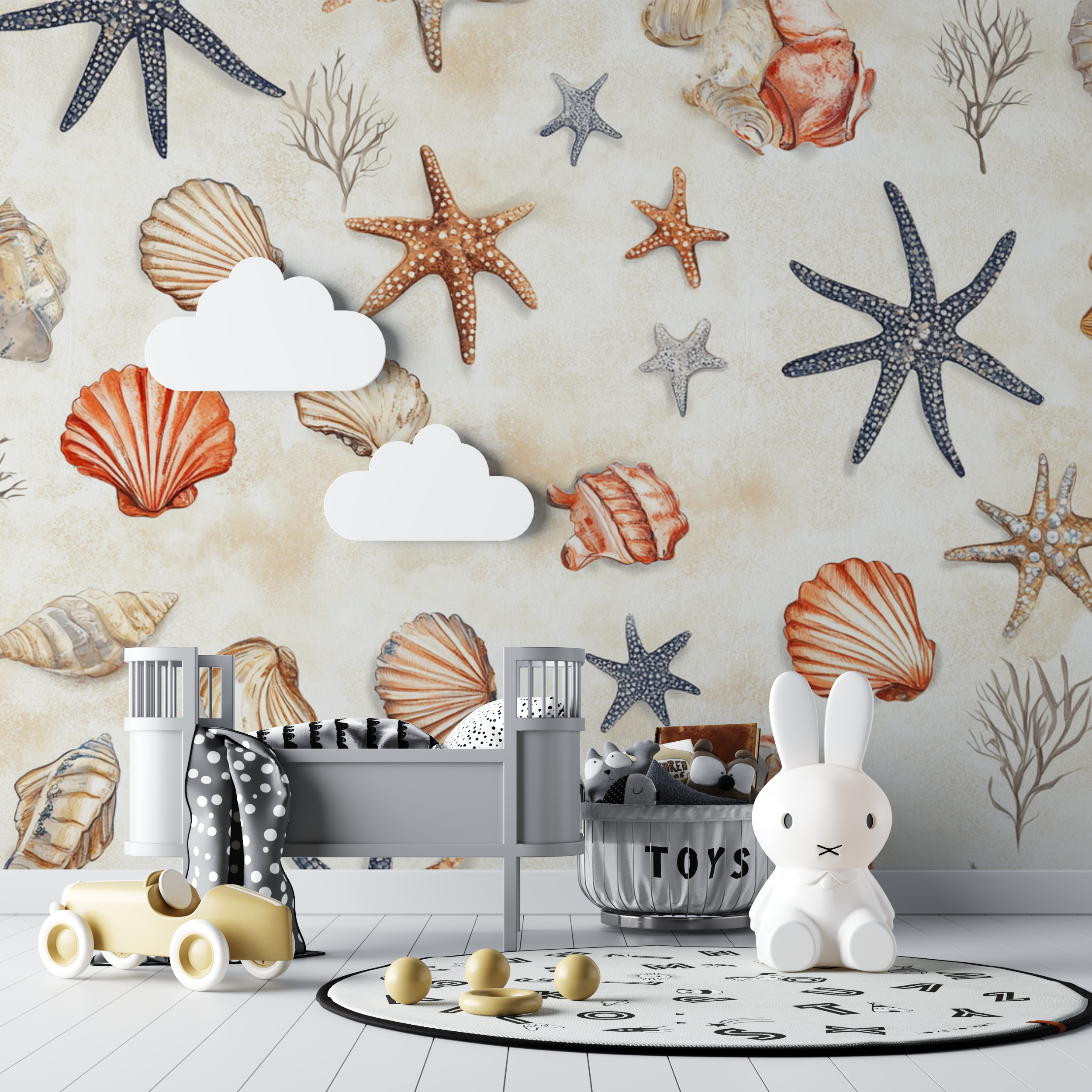 Marine Wallpaper Shells & Corals Tapestry | Murals Wallpaper