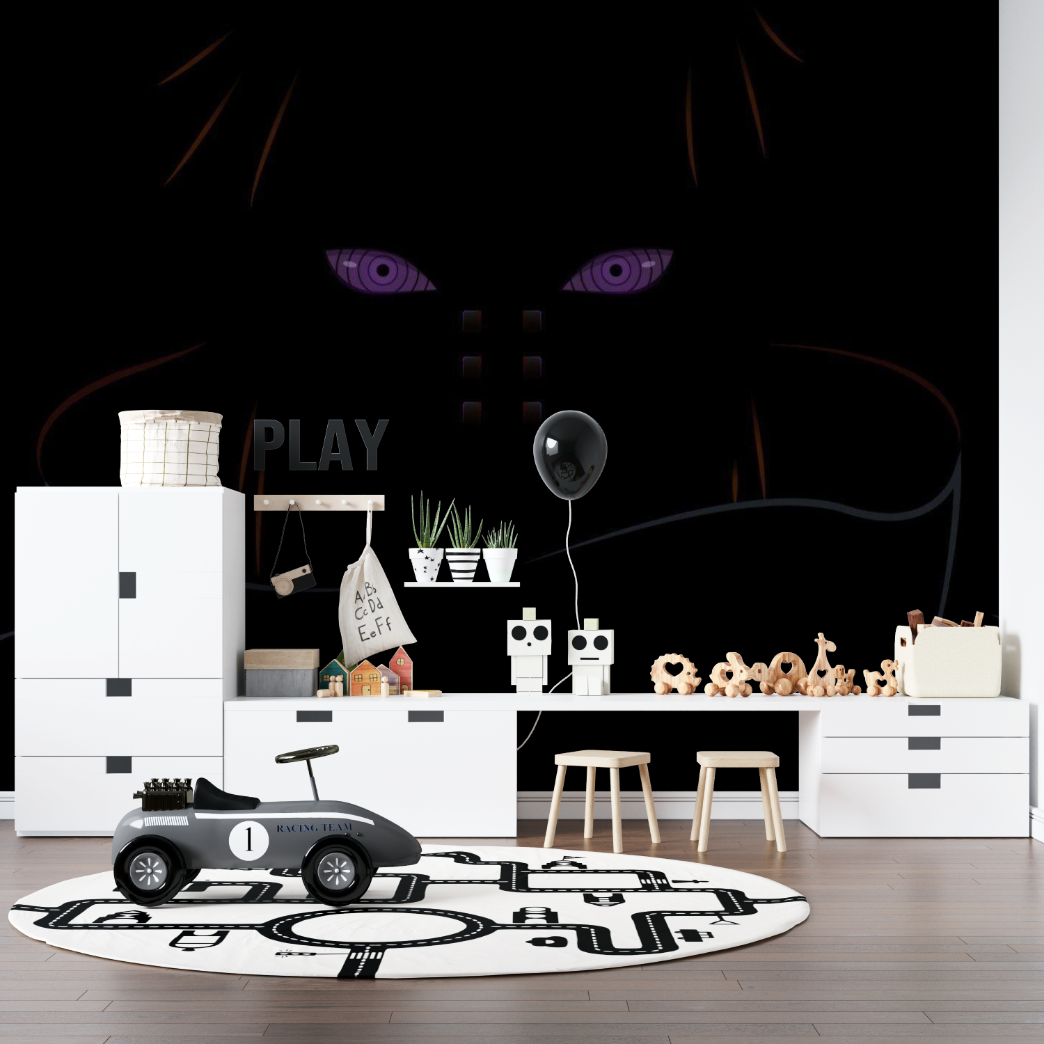 Naruto Neon Black Wallpaper | Murals Wallpaper