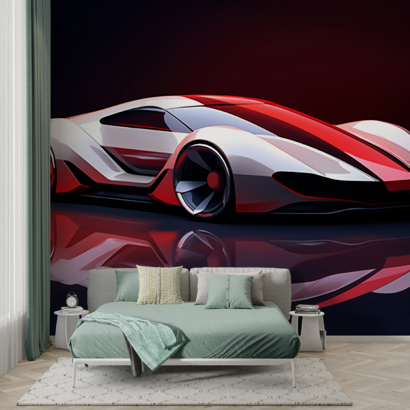 3D Future Car Wallpaper | Murals Wallpaper