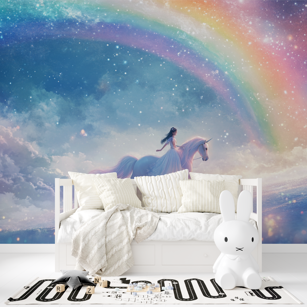 Unicorn Riding Wallpaper | Murals Wallpaper
