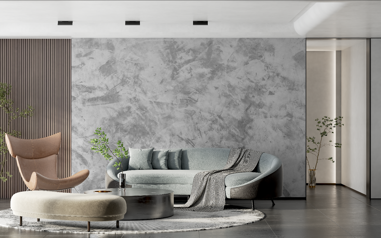 Gray Marble Effect Wallpaper | Murals Wallpaper