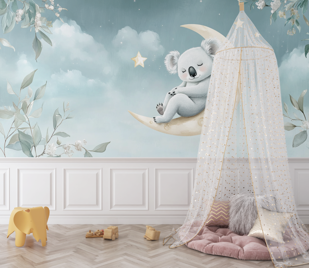 Dreamy Koala Wallpaper on the Moon | Murals Wallpaper