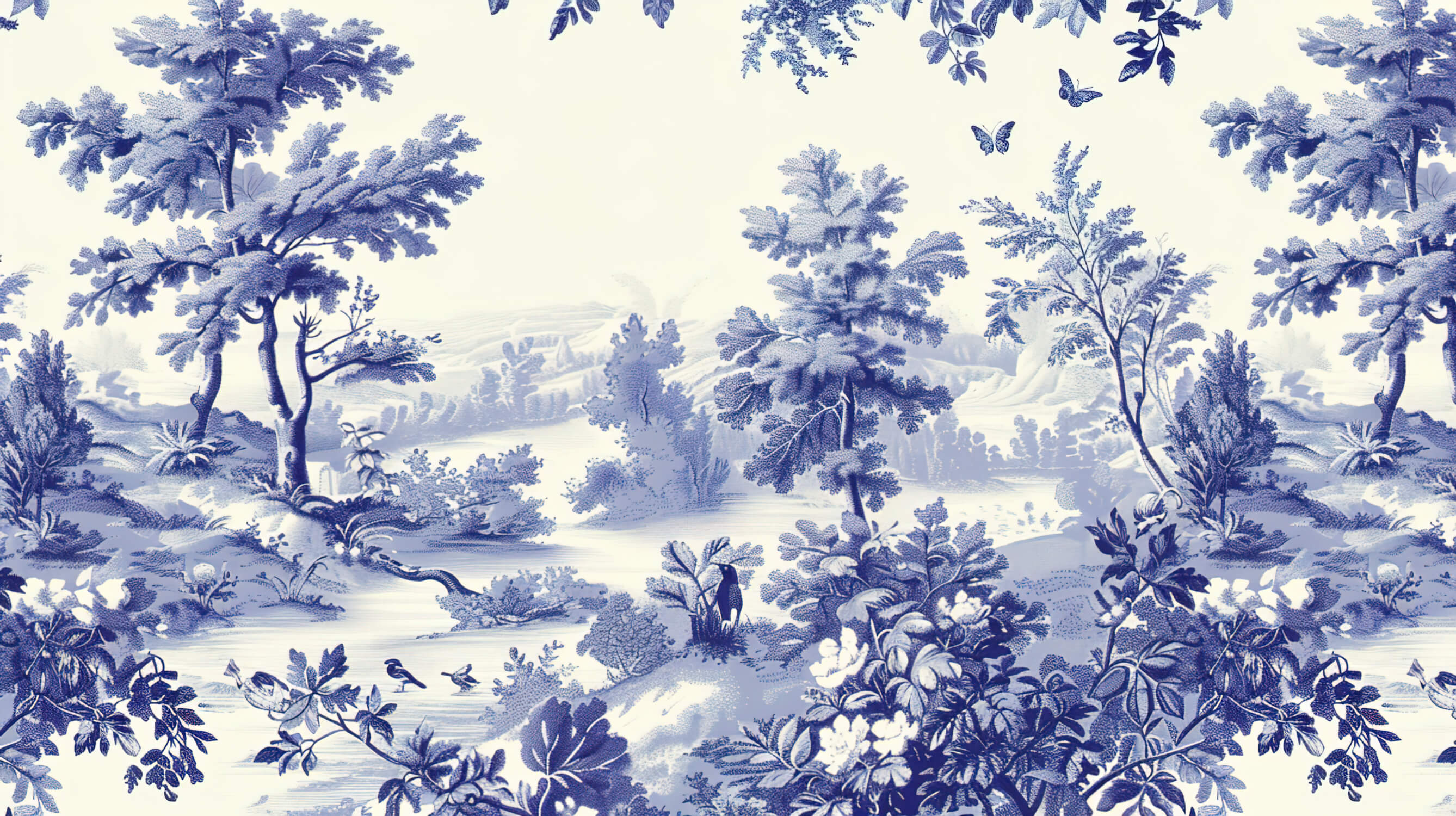 Toile De Jouy Wallpaper Print | Murals Wallpaper