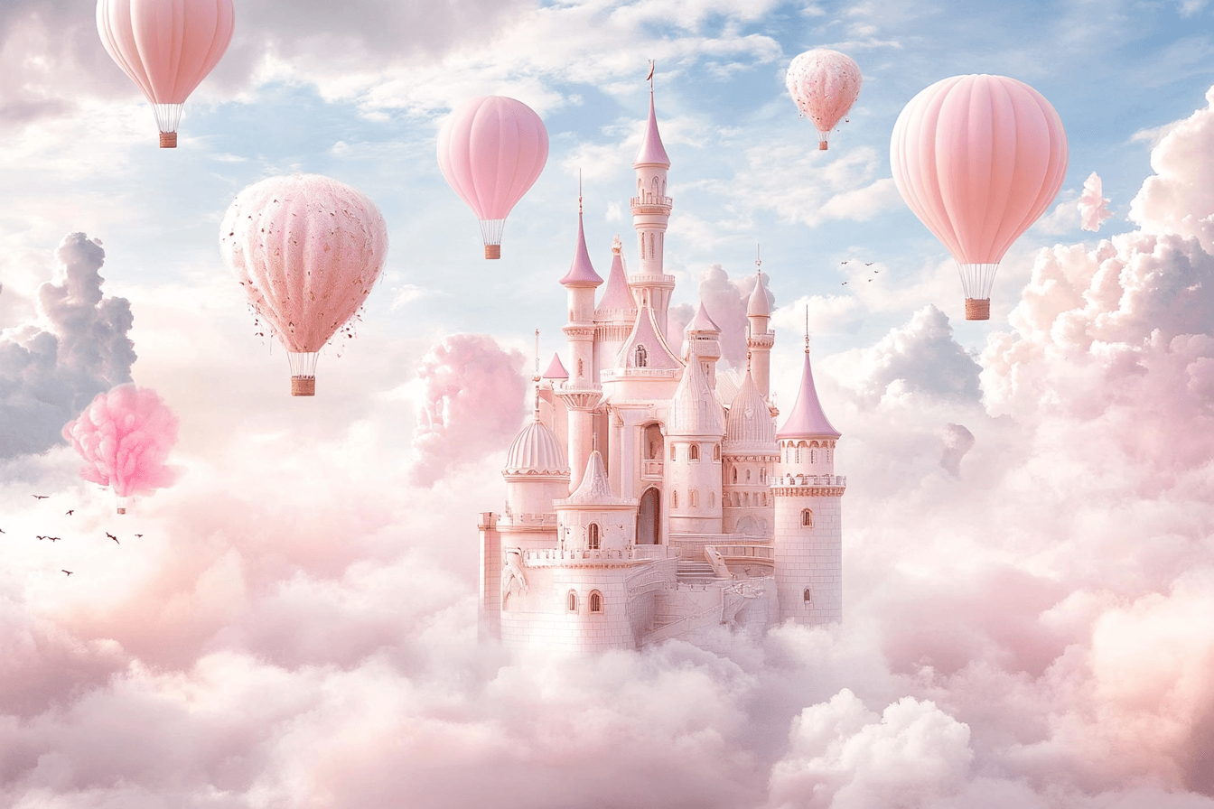 Princess Balloon and Castle Wallpaper | Murals Wallpaper