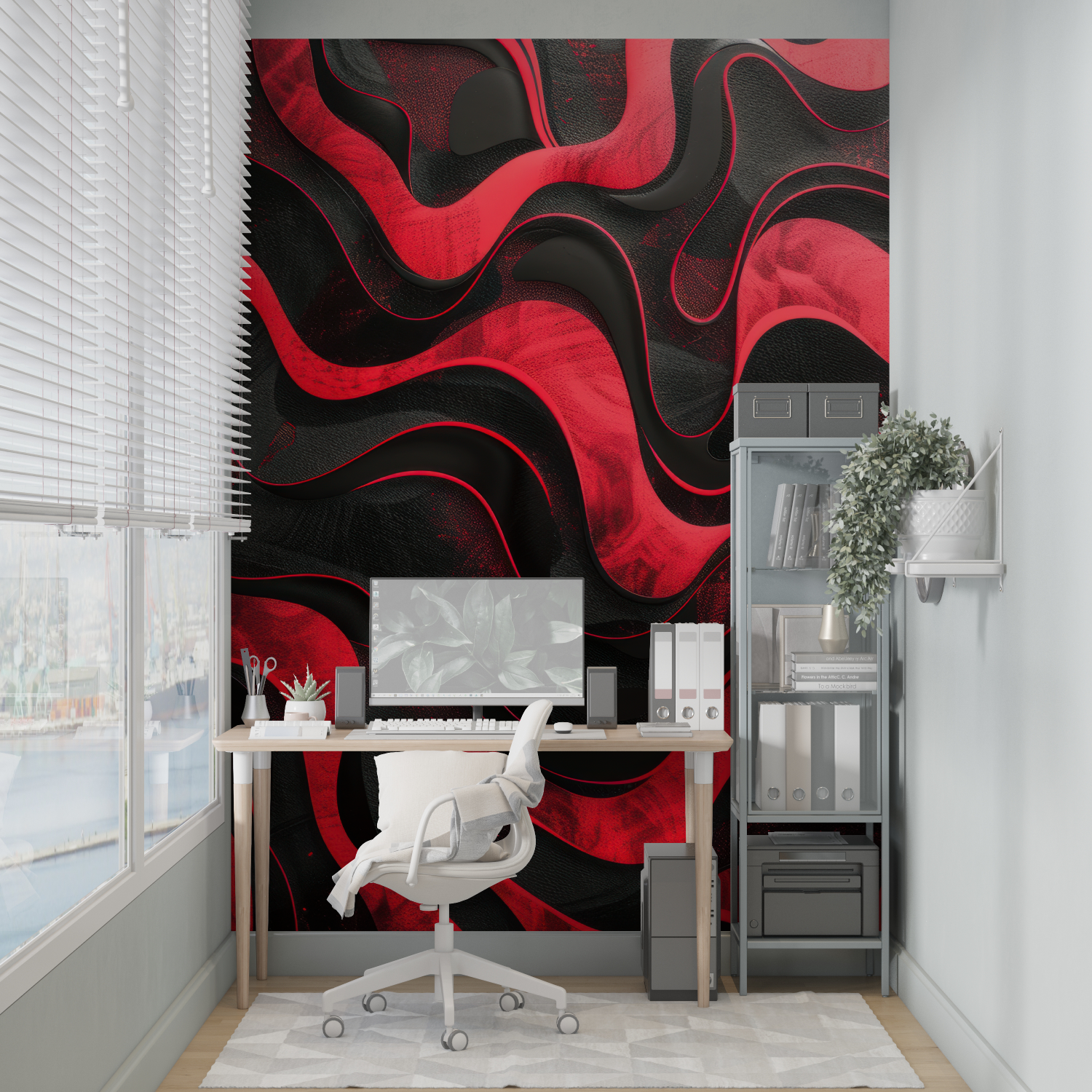 Abstract Black and Red Wallpaper | Murals Wallpaper