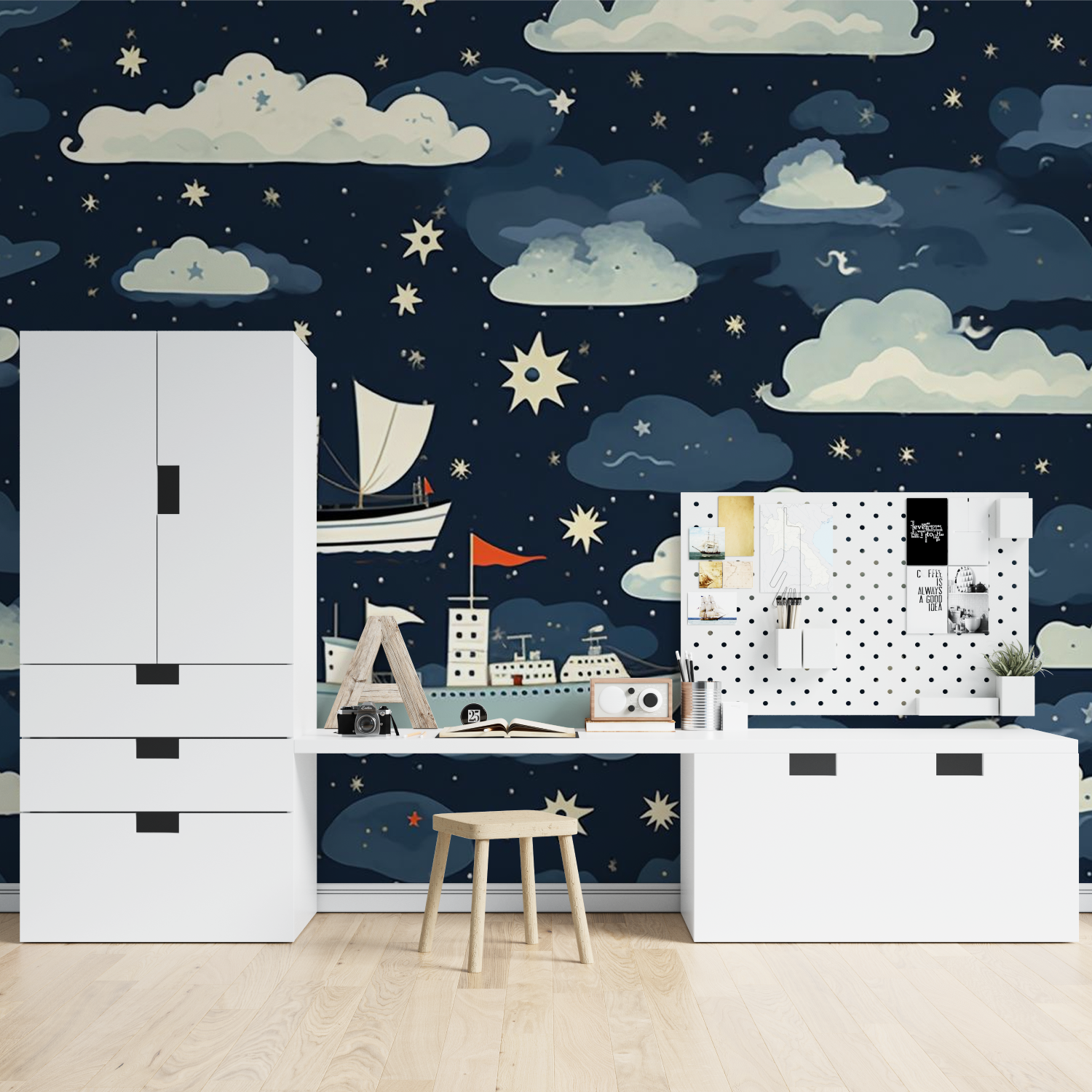 Navy Blue Kids Wallpaper | Murals Wallpaper