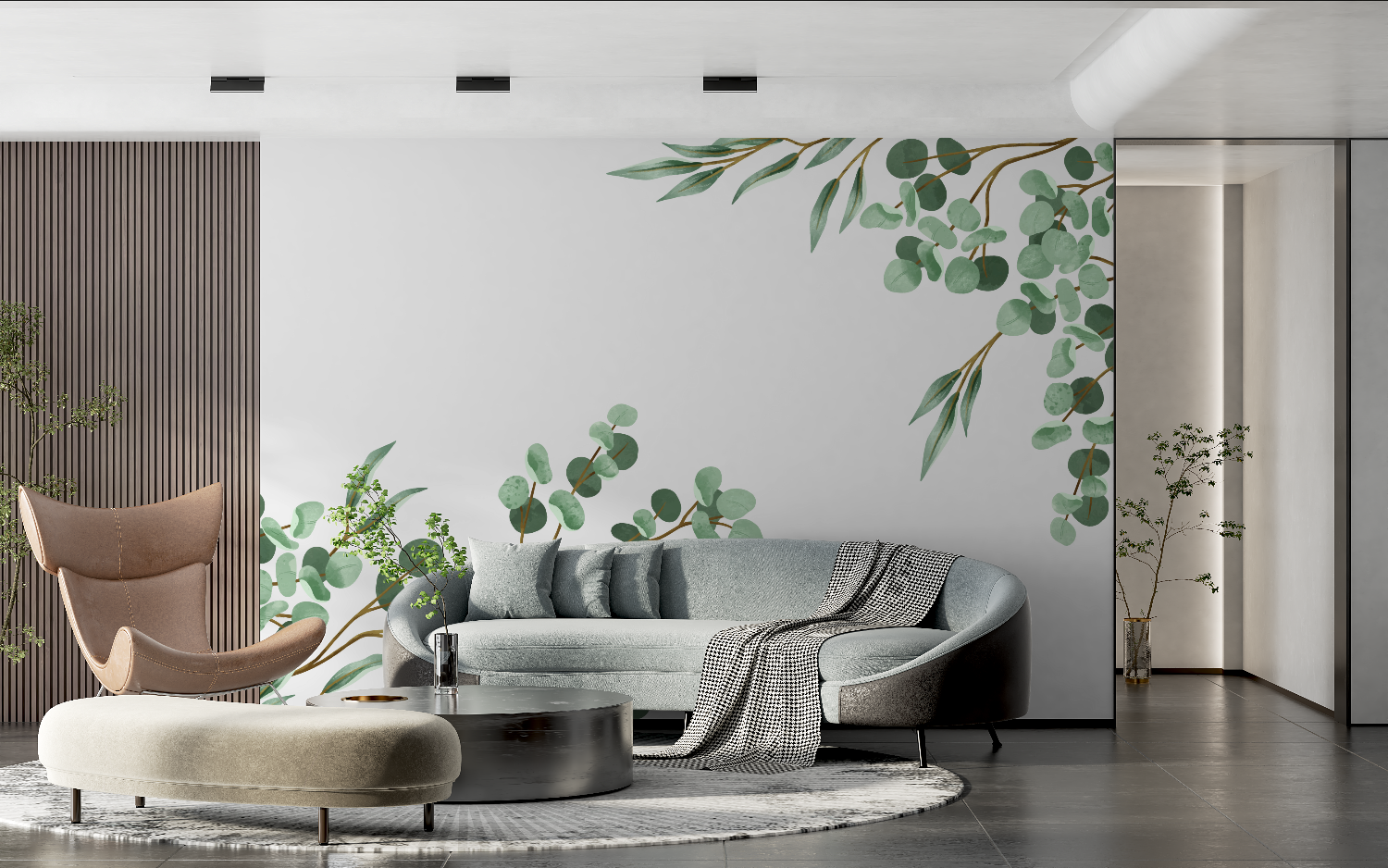 Eucalyptus Green Wallpaper for Bedroom | Murals Wallpaper