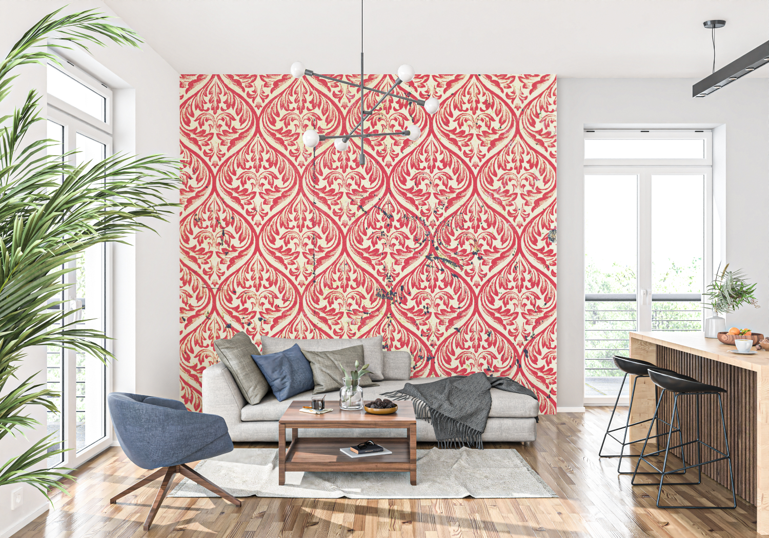 Red Used Baroque Wallpaper | Murals Wallpaper