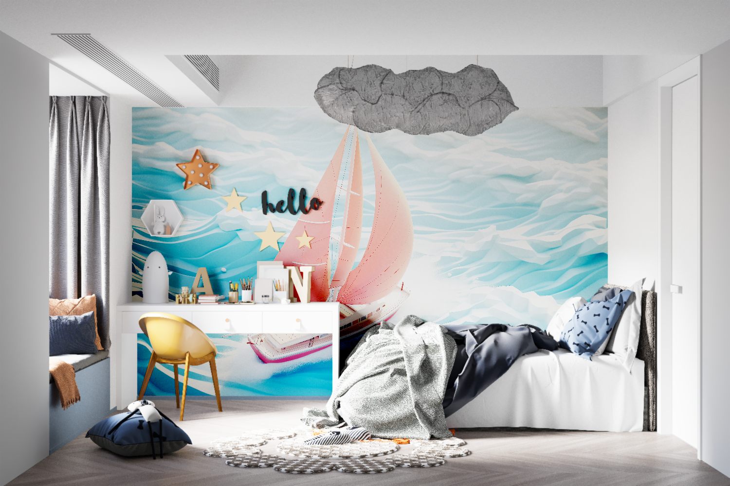 Childrens Wallpaper Boat | Murals Wallpaper