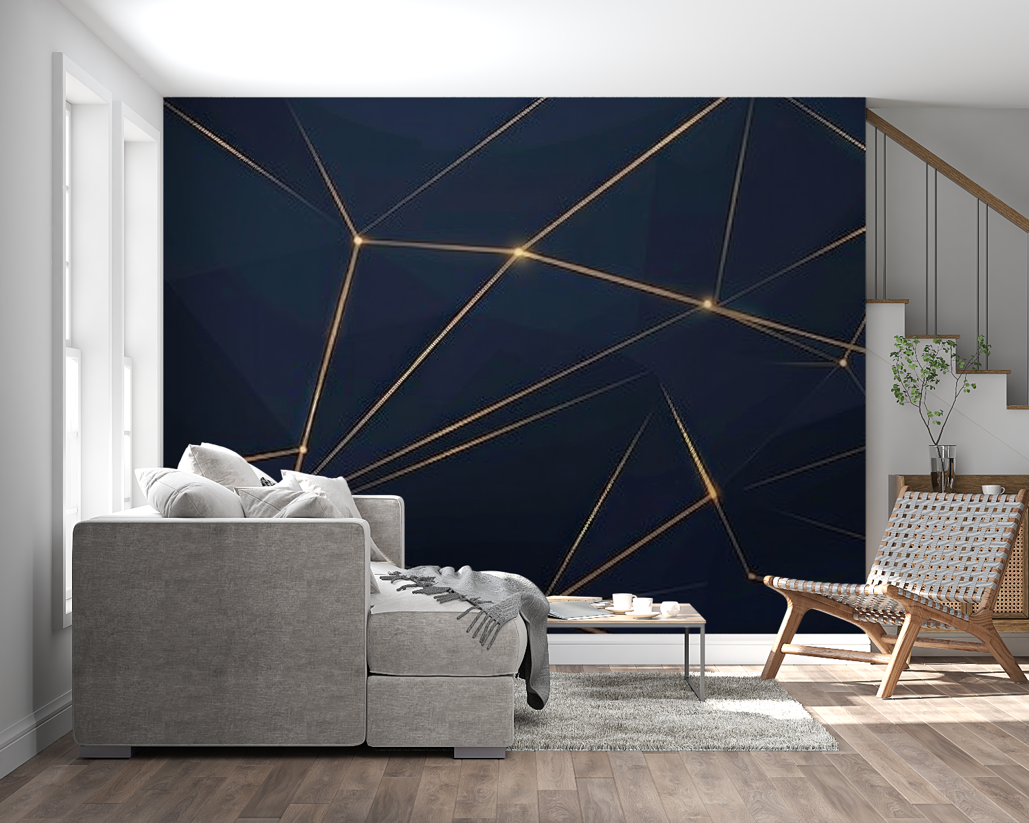 Geometric Blue Wallpaper | Murals Wallpaper