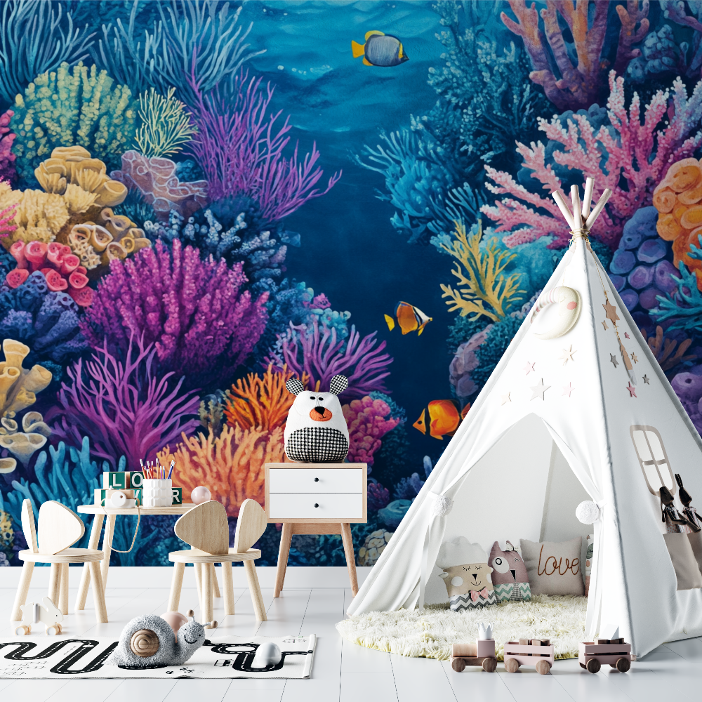 Coral Reef and Colorful Fish Wallpaper | Murals Wallpaper