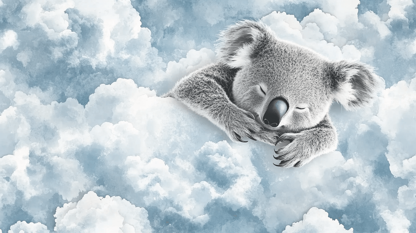 Koala Dreaming in the Mist Wallpaper | Murals Wallpaper