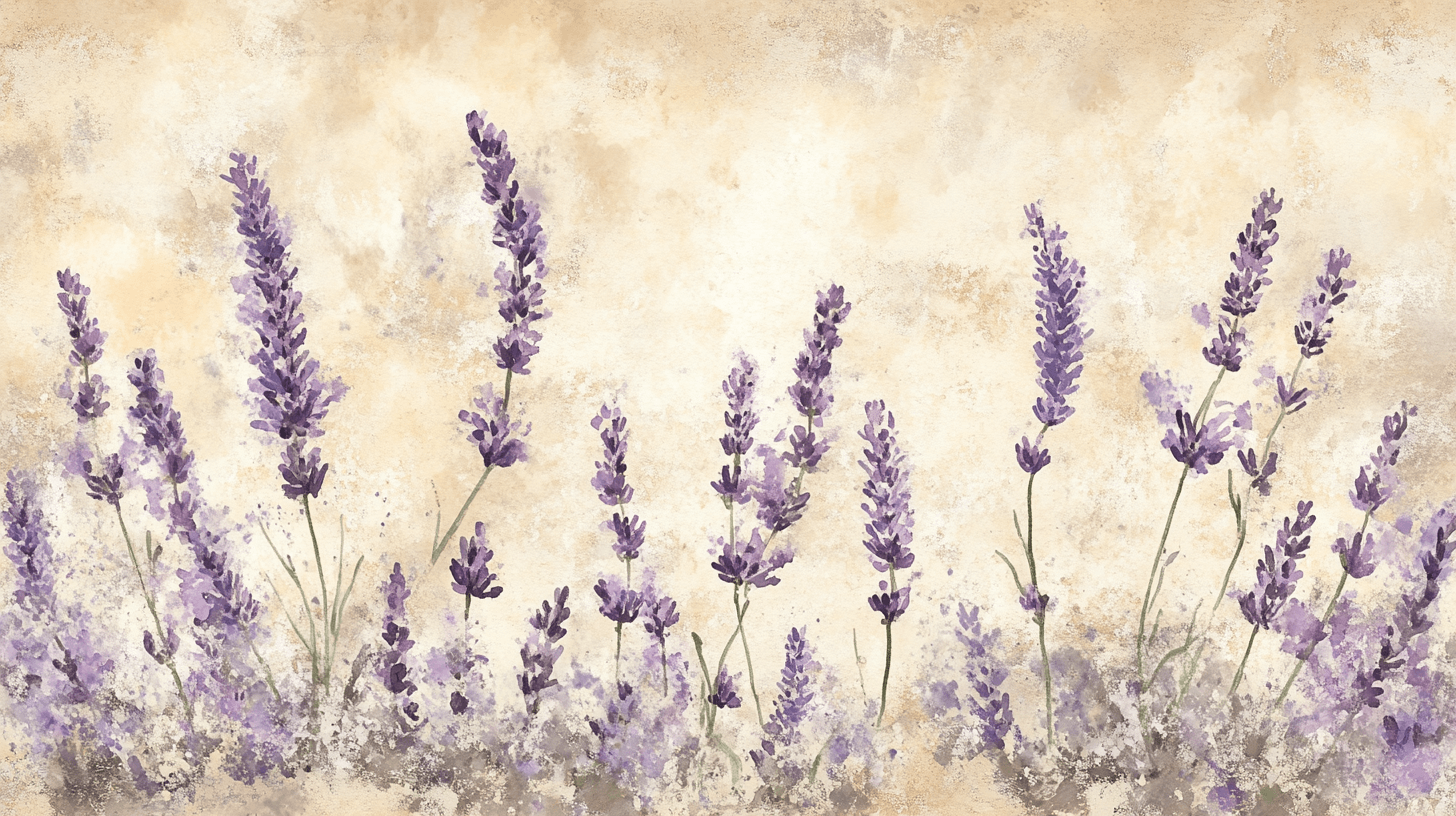 Watercolor Lavender Field Wallpaper | Murals Wallpaper