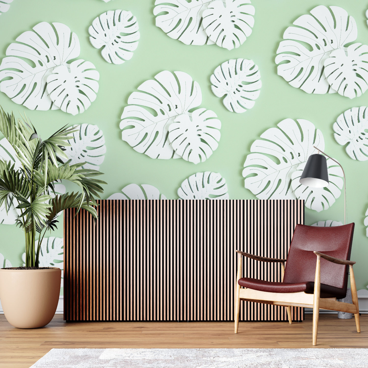 White and Green Wallpaper | Murals Wallpaper