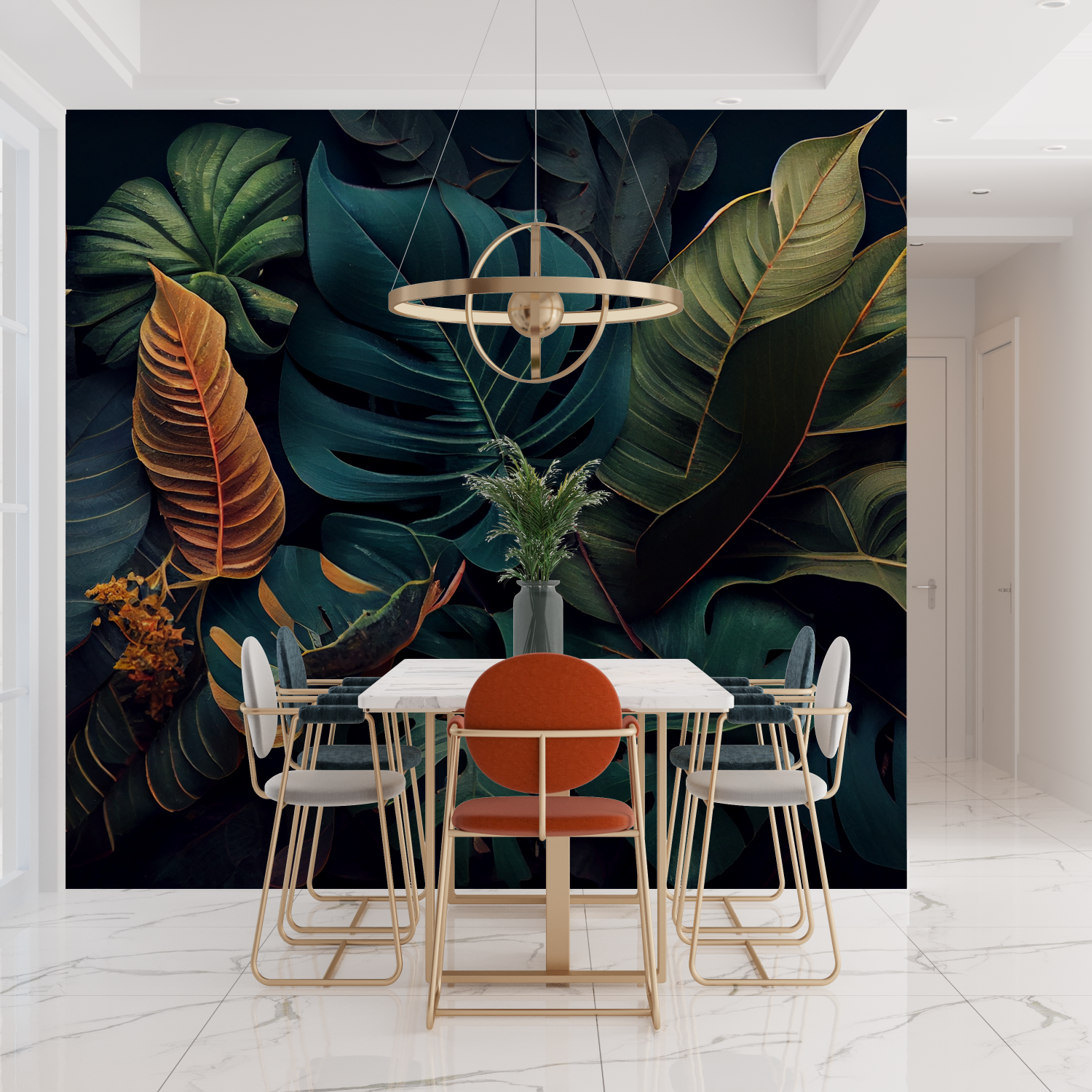 Papier Peint Panoramique Tropical Sombre – zeitgenössisch